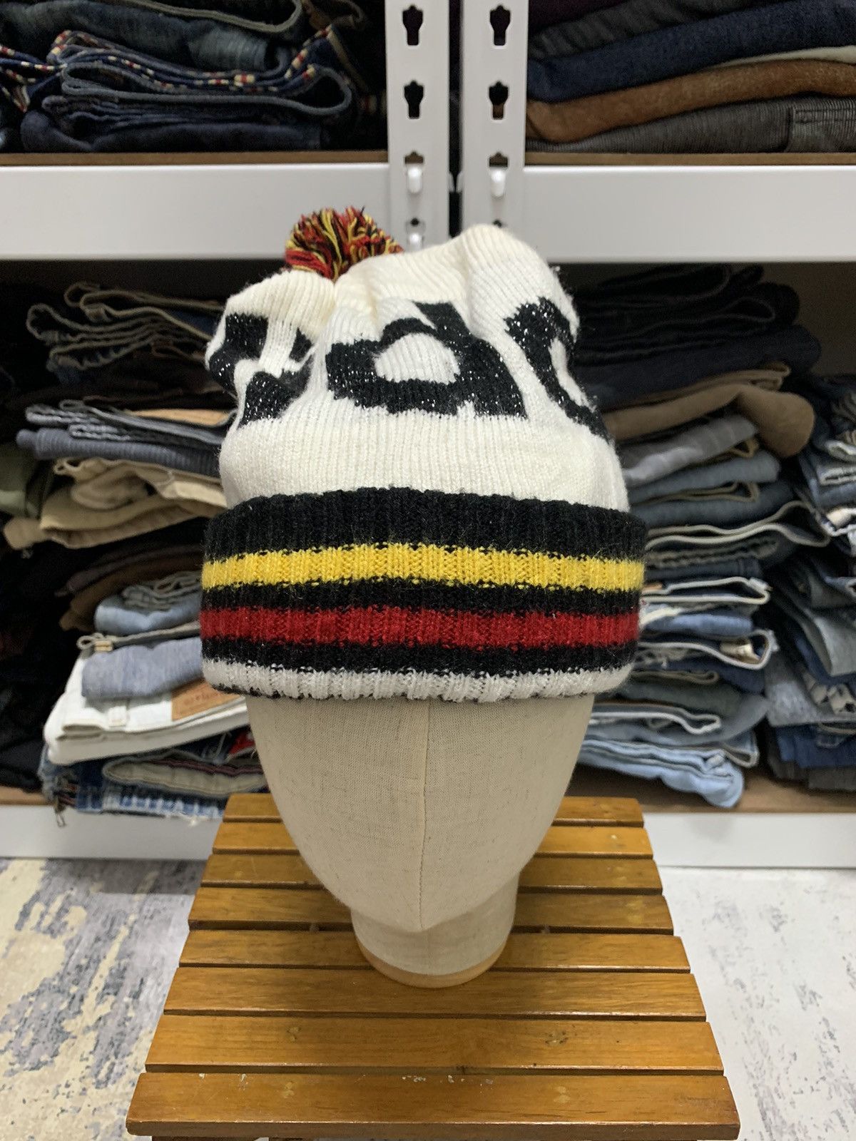 Vintage Vintage Adidas Spell Out Beanie Hat Size ONE SIZE - 5 Thumbnail