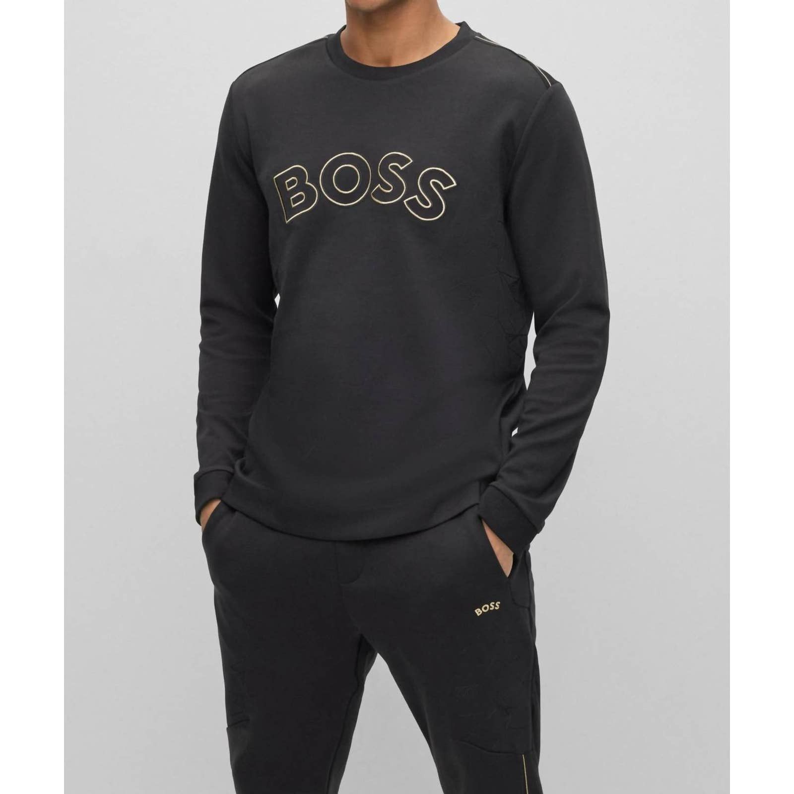 BOSS Salbo 1 Maglia di Tuta, Bianco 100, XS Uomo