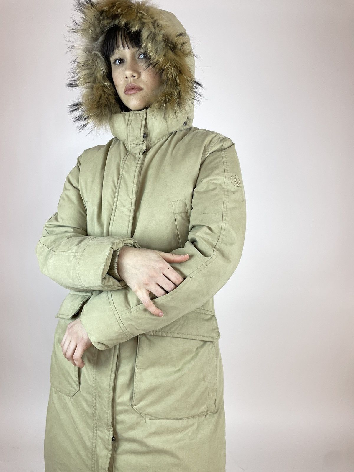 Aigle AIGLE Down Parka Beige winter long jacket Womens size 38 Size M / US 6-8 / IT 42-44 - 5 Thumbnail