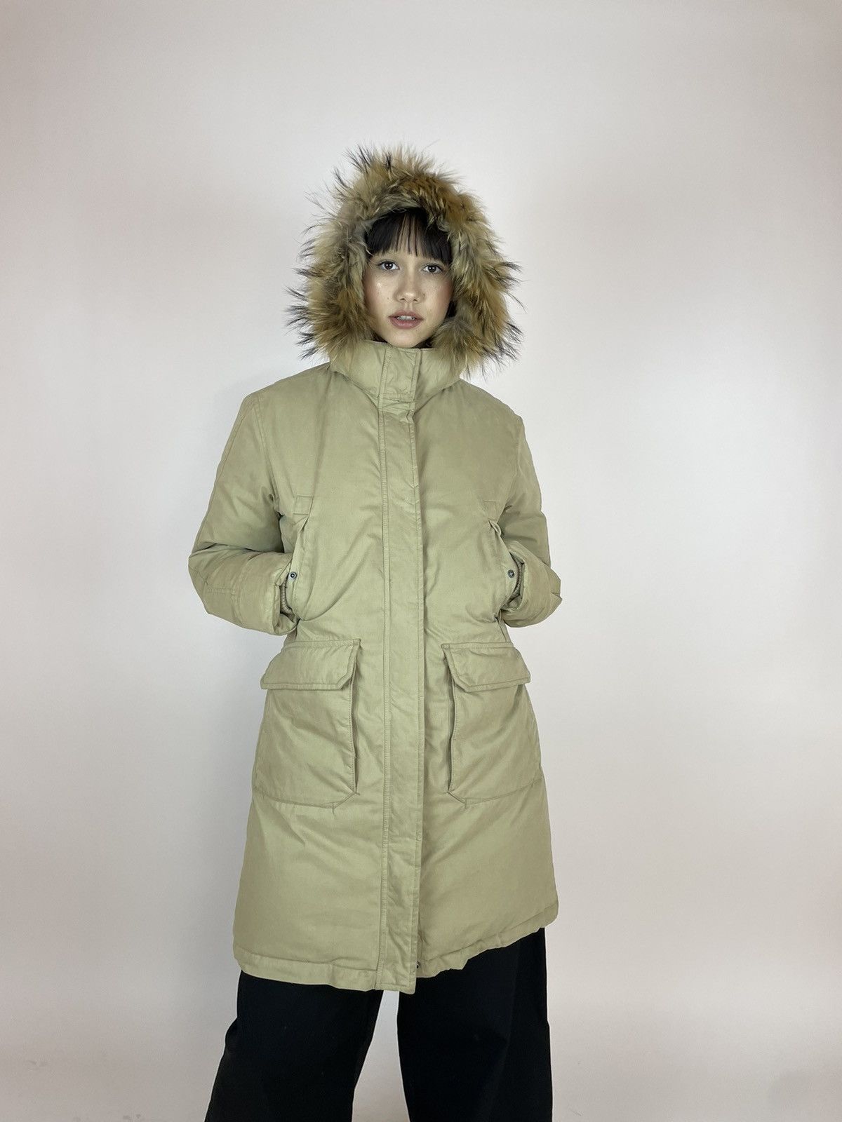 Aigle AIGLE Down Parka Beige winter long jacket Womens size 38 Size M / US 6-8 / IT 42-44 - 1 Thumbnail