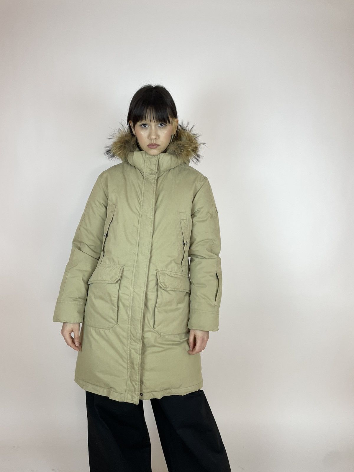 Aigle AIGLE Down Parka Beige winter long jacket Womens size 38 Size M / US 6-8 / IT 42-44 - 2 Thumbnail