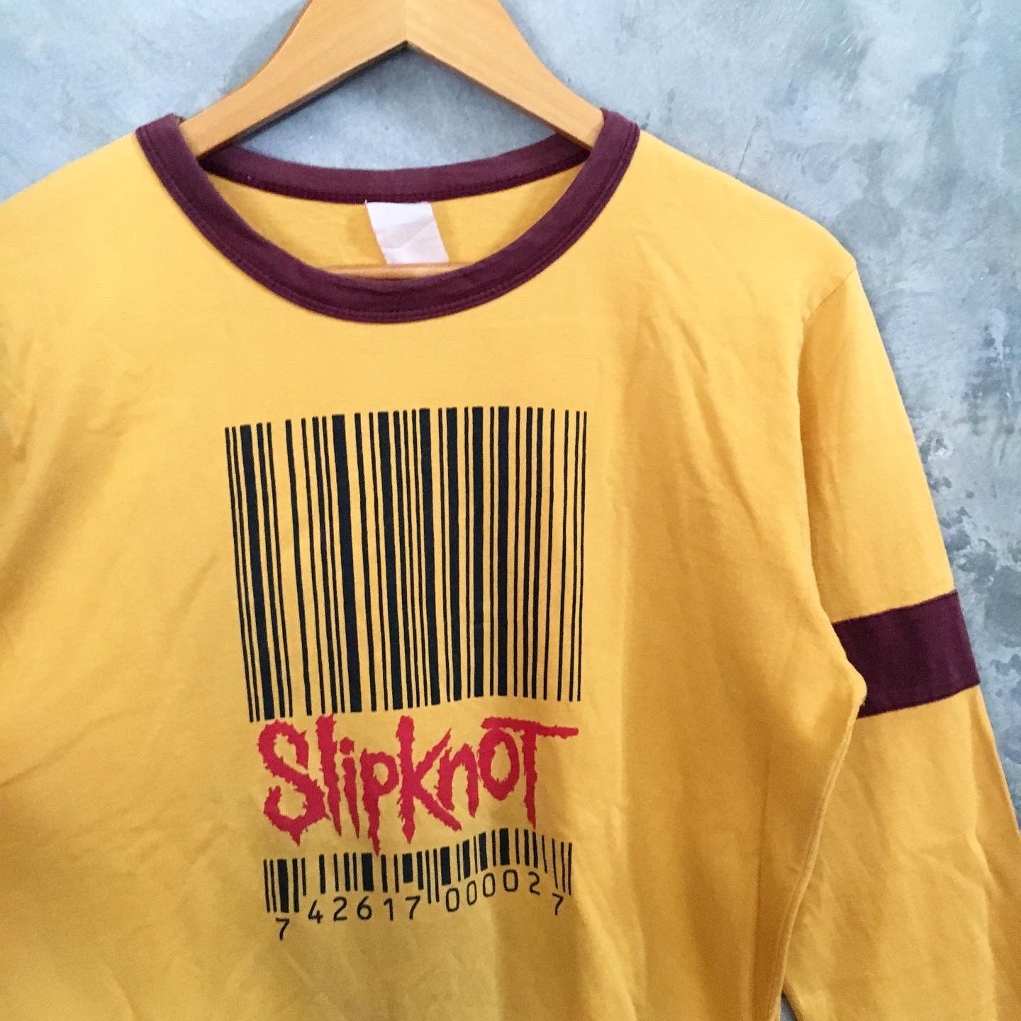 Band Tees × Slipknot × Vintage Rare!! Vintage Slipknot barcode longsleeve yellow Size US M / EU 48-50 / 2 - 4 Thumbnail