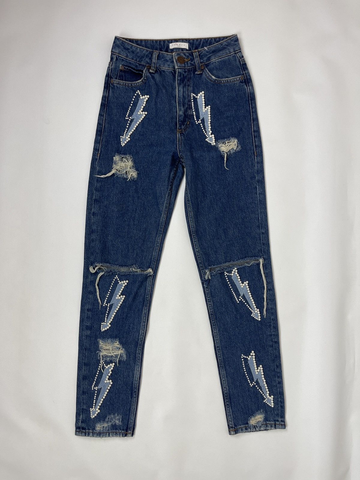 Sandro Sandro Paris Lightening Jeans⚡️⚡️⚡️ distressed denim pants Size 25" / US 0 / IT 36 - 3 Thumbnail