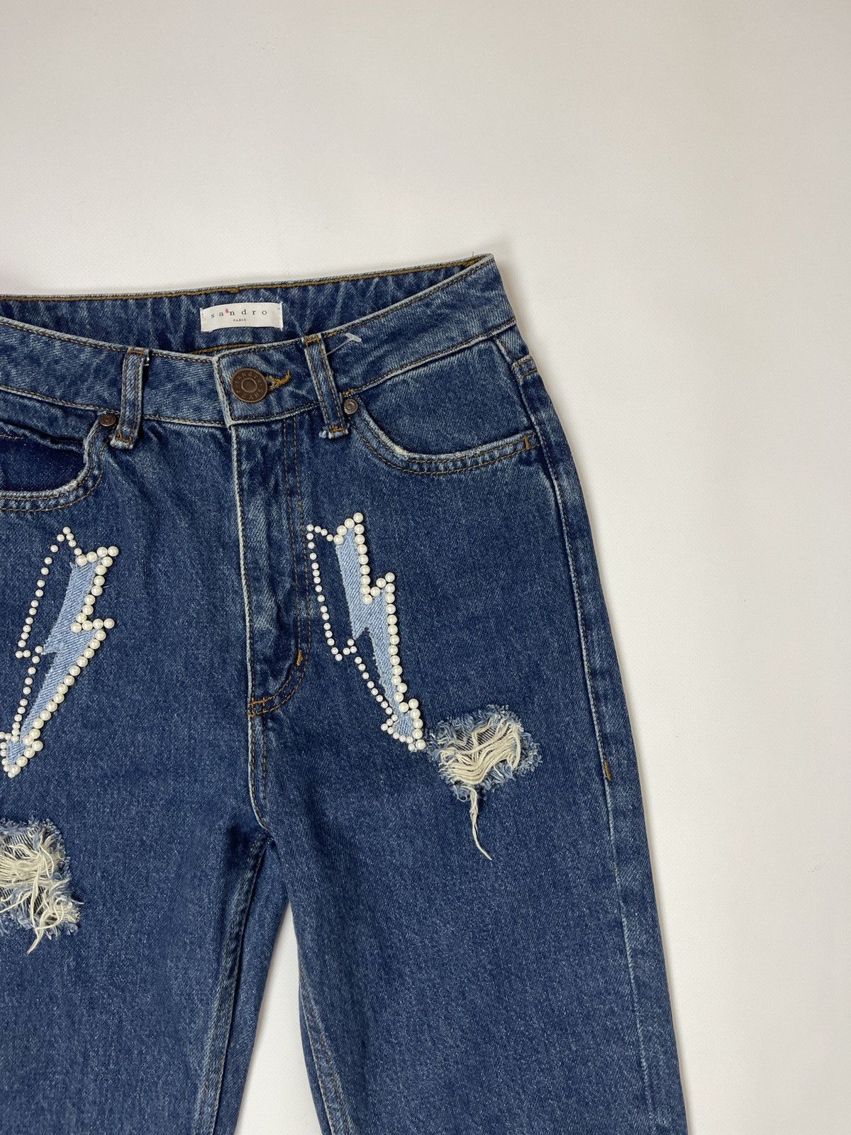 Sandro Sandro Paris Lightening Jeans⚡️⚡️⚡️ distressed denim pants Size 25" / US 0 / IT 36 - 9 Thumbnail