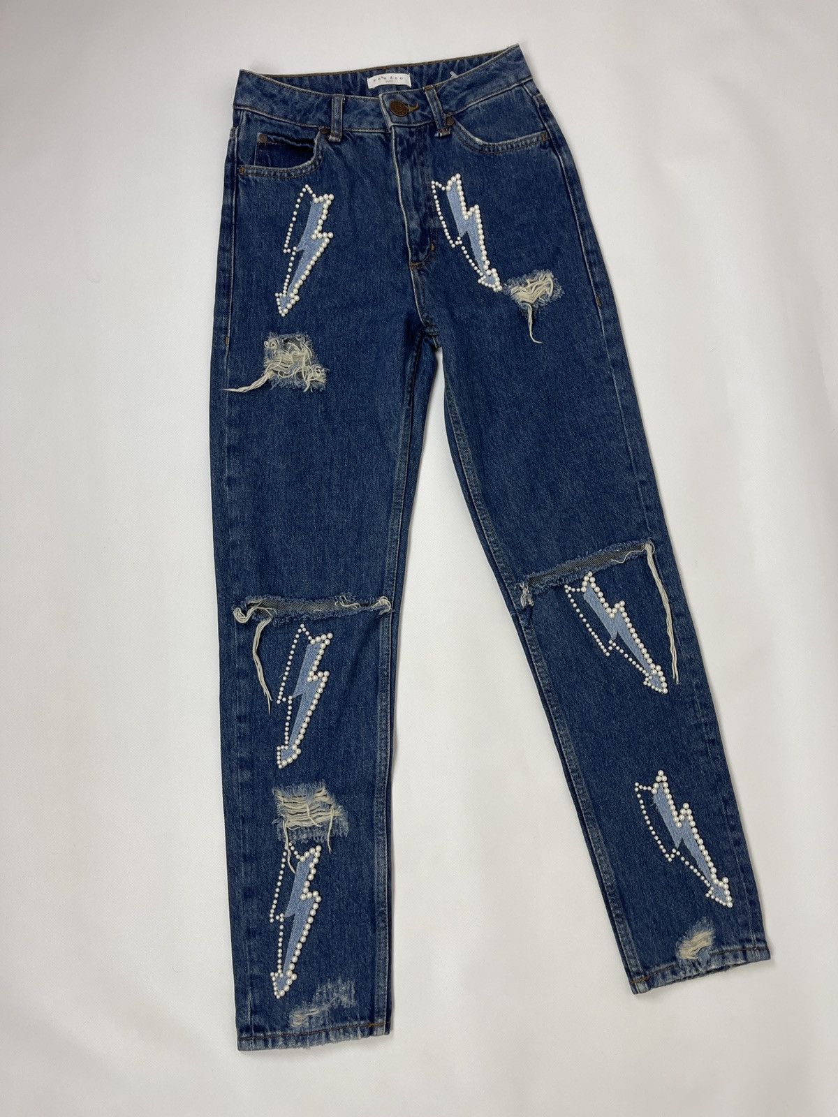 Sandro Sandro Paris Lightening Jeans⚡️⚡️⚡️ distressed denim pants Size 25" / US 0 / IT 36 - 1 Thumbnail