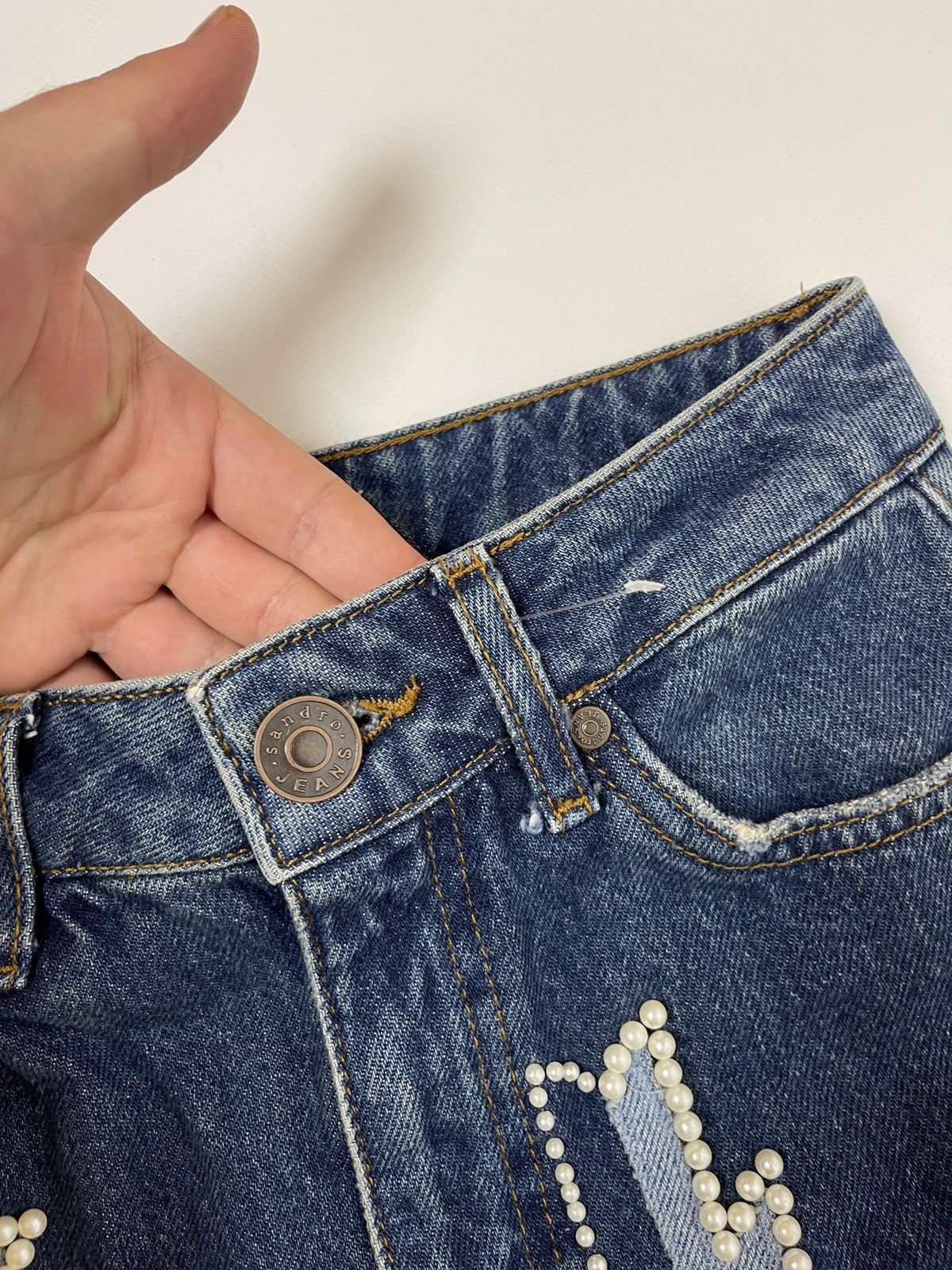 Sandro Sandro Paris Lightening Jeans⚡️⚡️⚡️ distressed denim pants Size 25" / US 0 / IT 36 - 10 Thumbnail
