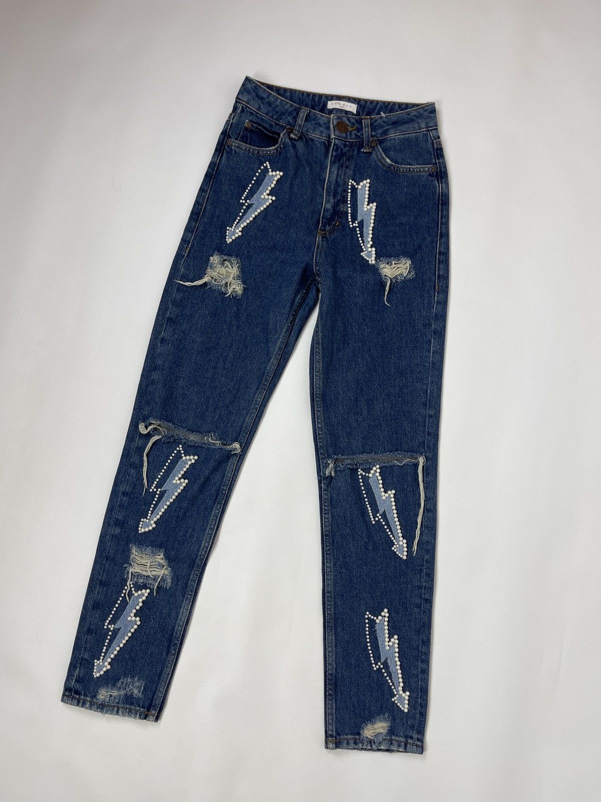 Sandro Sandro Paris Lightening Jeans⚡️⚡️⚡️ distressed denim pants Size 25" / US 0 / IT 36 - 5 Thumbnail