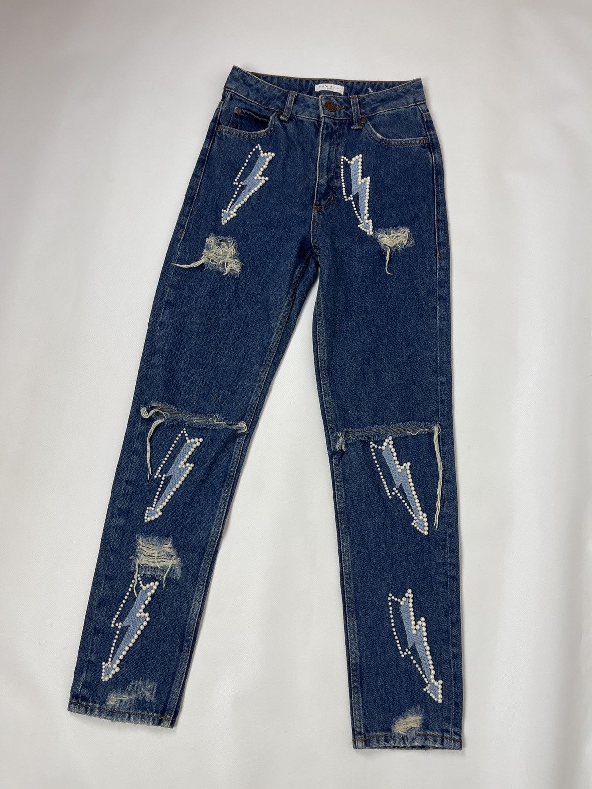Sandro Sandro Paris Lightening Jeans⚡️⚡️⚡️ distressed denim pants Size 25" / US 0 / IT 36 - 4 Thumbnail