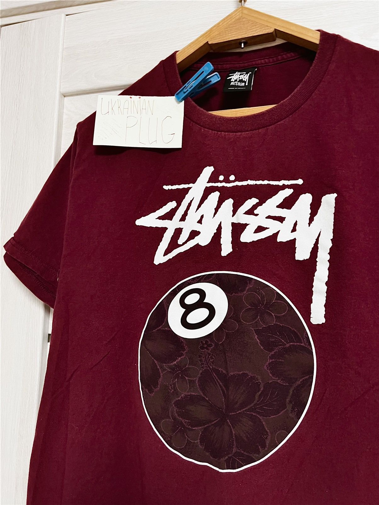 Stussy × Vintage 🎱Vintage Stussy 8 Ball Floral Logo T-shirt🌺 Size US M / EU 48-50 / 2 - 4 Thumbnail