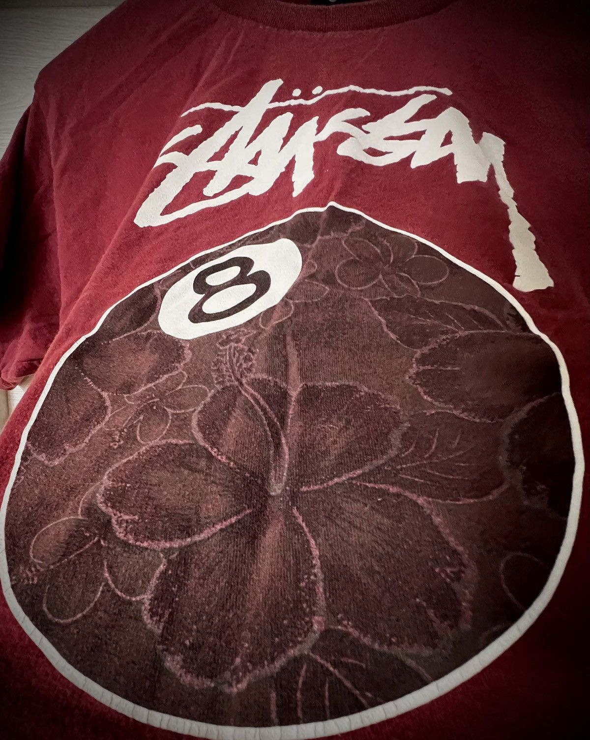Stussy × Vintage 🎱Vintage Stussy 8 Ball Floral Logo T-shirt🌺 Size US M / EU 48-50 / 2 - 3 Thumbnail