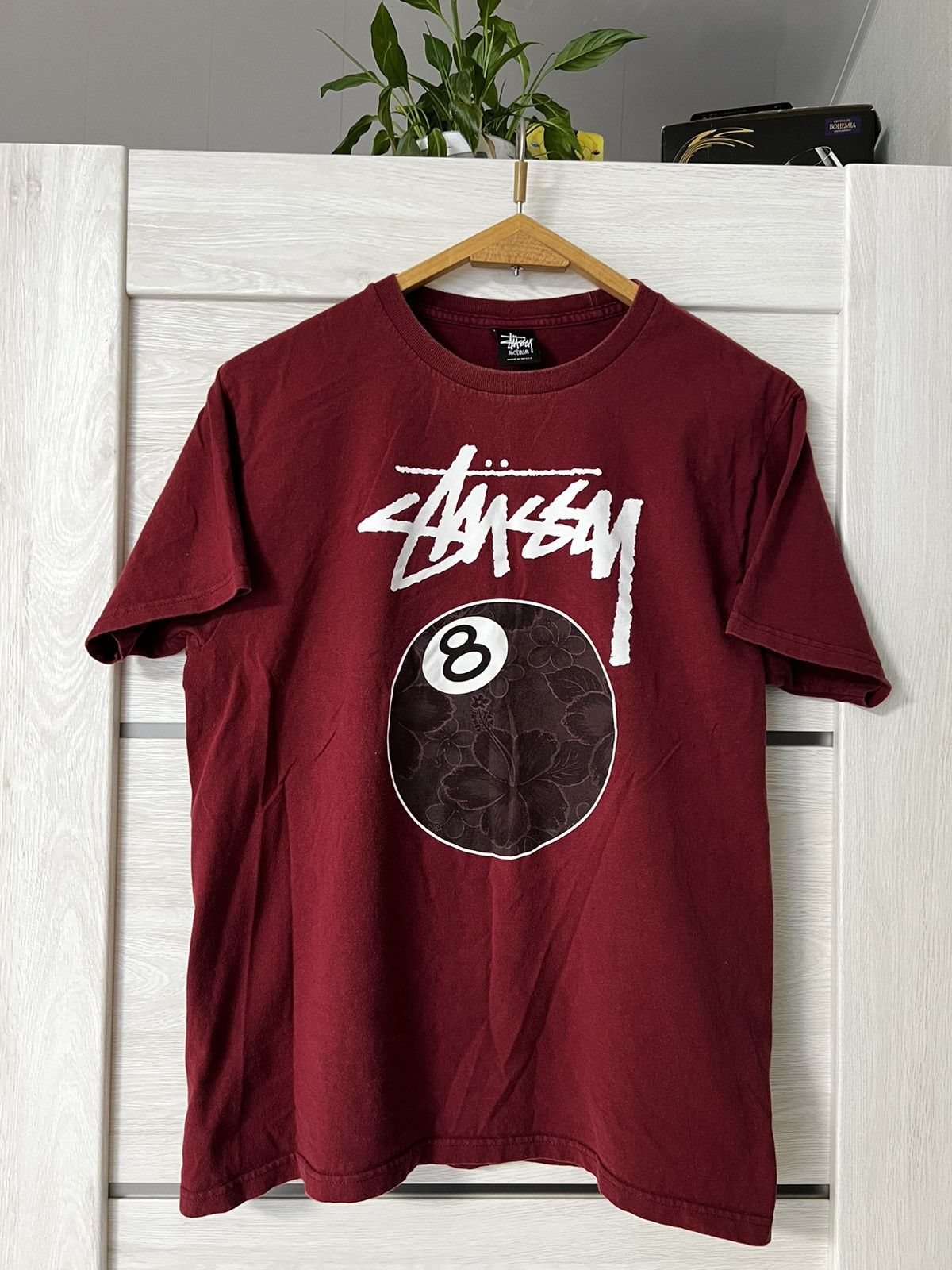 Stussy × Vintage 🎱Vintage Stussy 8 Ball Floral Logo T-shirt🌺 Size US M / EU 48-50 / 2 - 1 Thumbnail