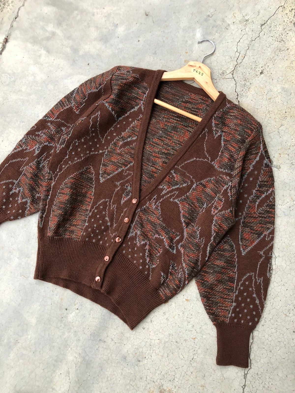 Beauty Beast × Japanese Brand 💥Vintage Cardigan Colourknit Pullover Knitting Pattern Size US M / EU 48-50 / 2 - 3 Thumbnail