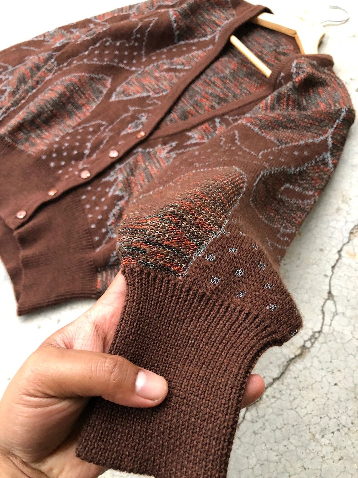 Beauty Beast × Japanese Brand 💥Vintage Cardigan Colourknit Pullover Knitting Pattern Size US M / EU 48-50 / 2 - 5 Thumbnail
