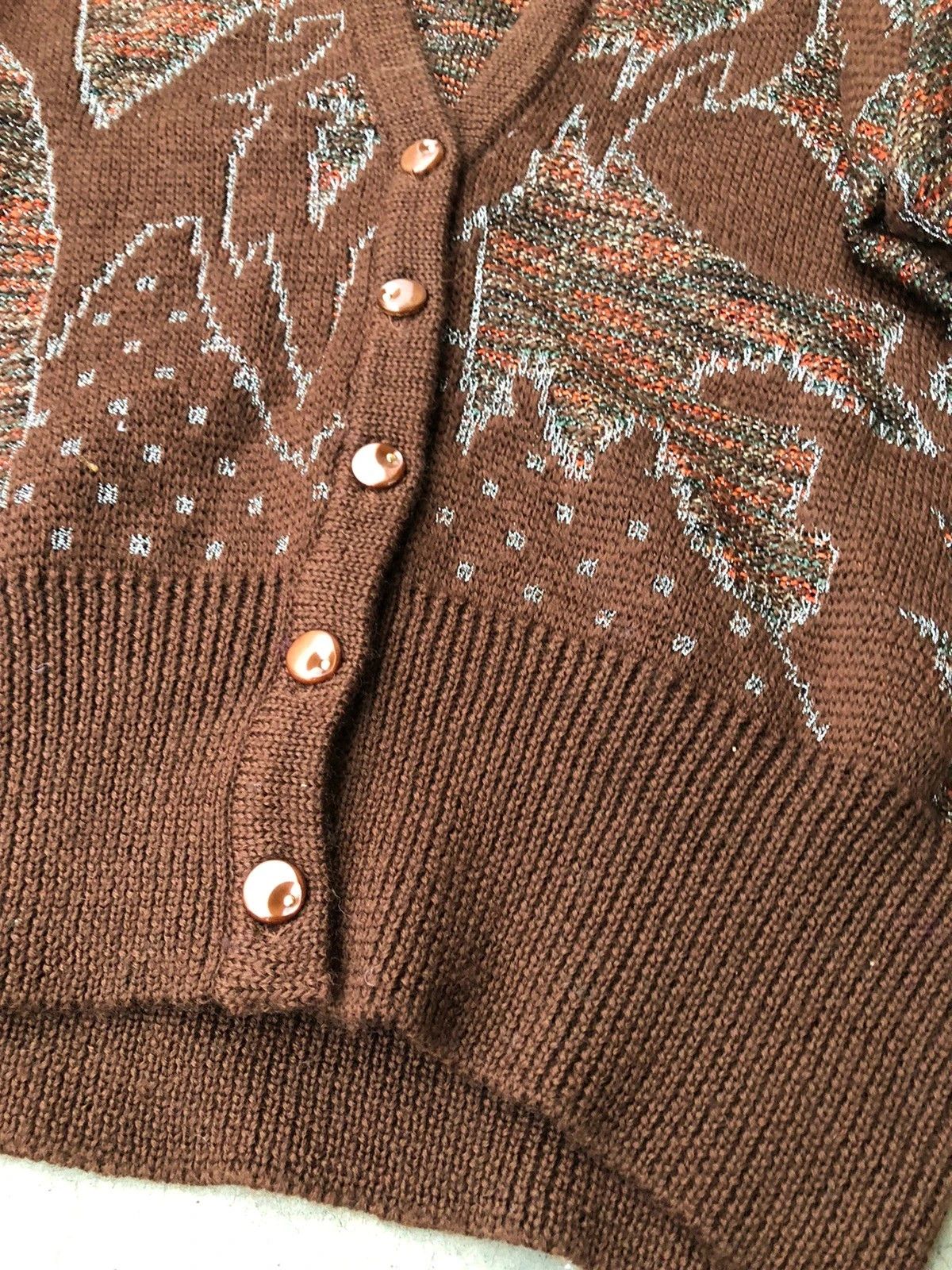 Beauty Beast × Japanese Brand 💥Vintage Cardigan Colourknit Pullover Knitting Pattern Size US M / EU 48-50 / 2 - 6 Thumbnail