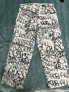 Supreme Supreme/CDG Graffiti work pants | Grailed