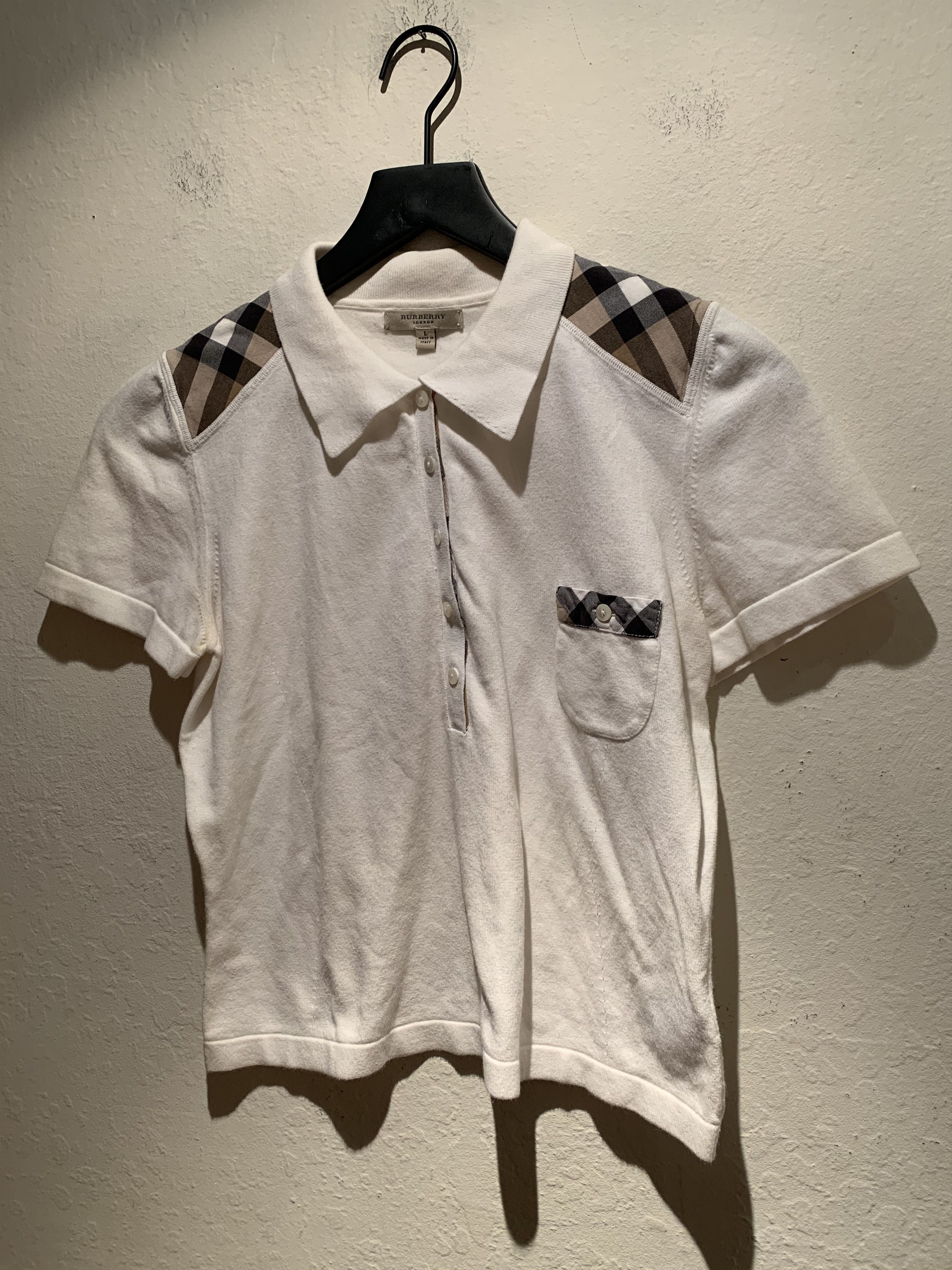 Burberry *RARE* Vintage Burberry Plaid Panel Pocket Polo Shirt Size M / US 6-8 / IT 42-44 - 1 Thumbnail