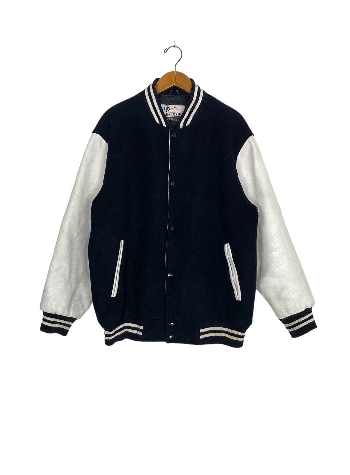 Rare‼️ Ridin & Master Varsity Leather Wool Jacket
