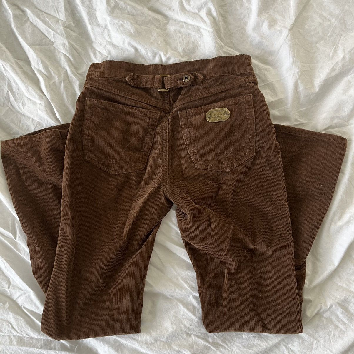Burgundy Striped Corduroy Flares main image 1