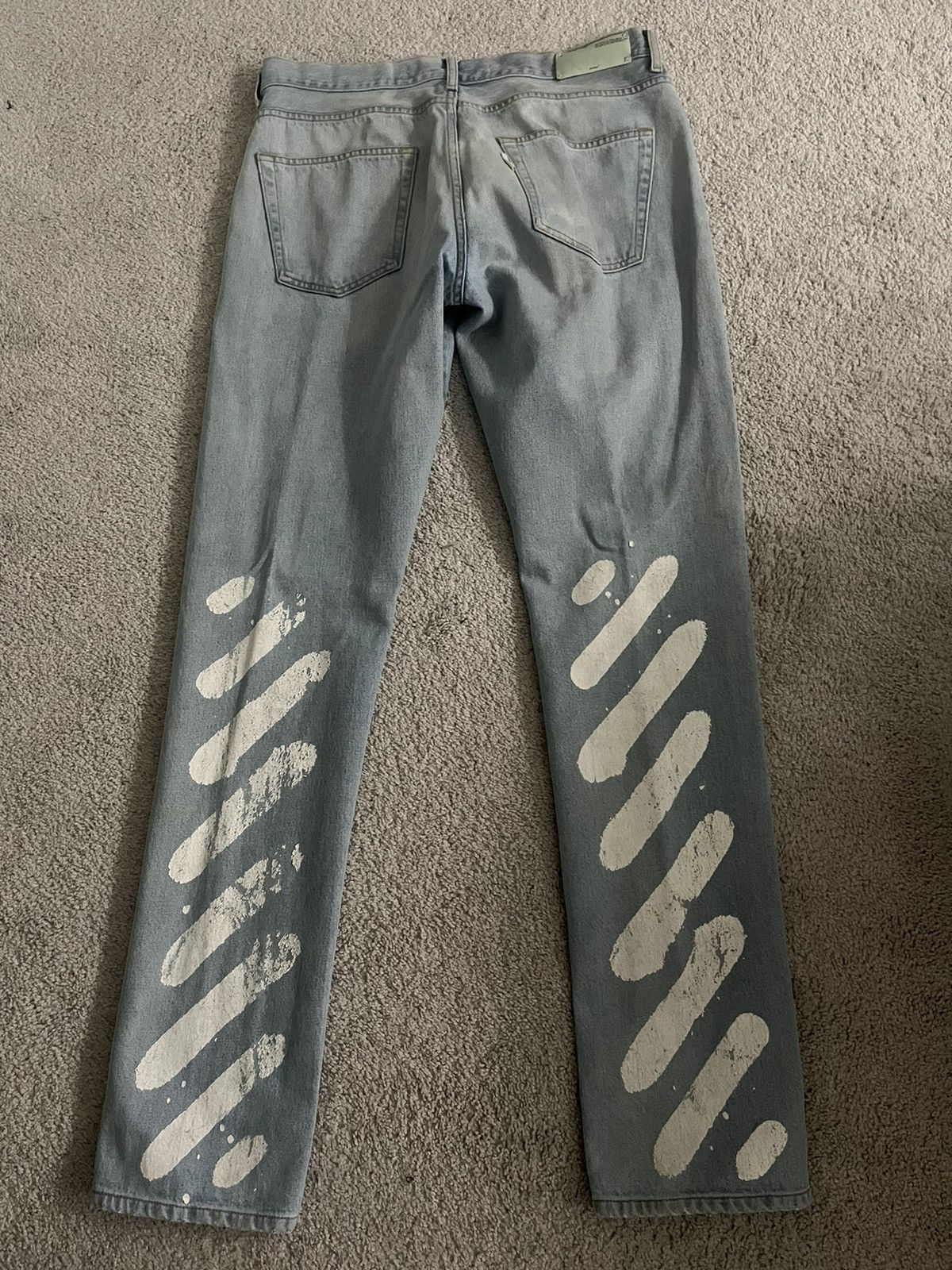 image of Off White 2013 “Main Label” Vintage Off-White Jeans in Blue, Men's (Size 34)