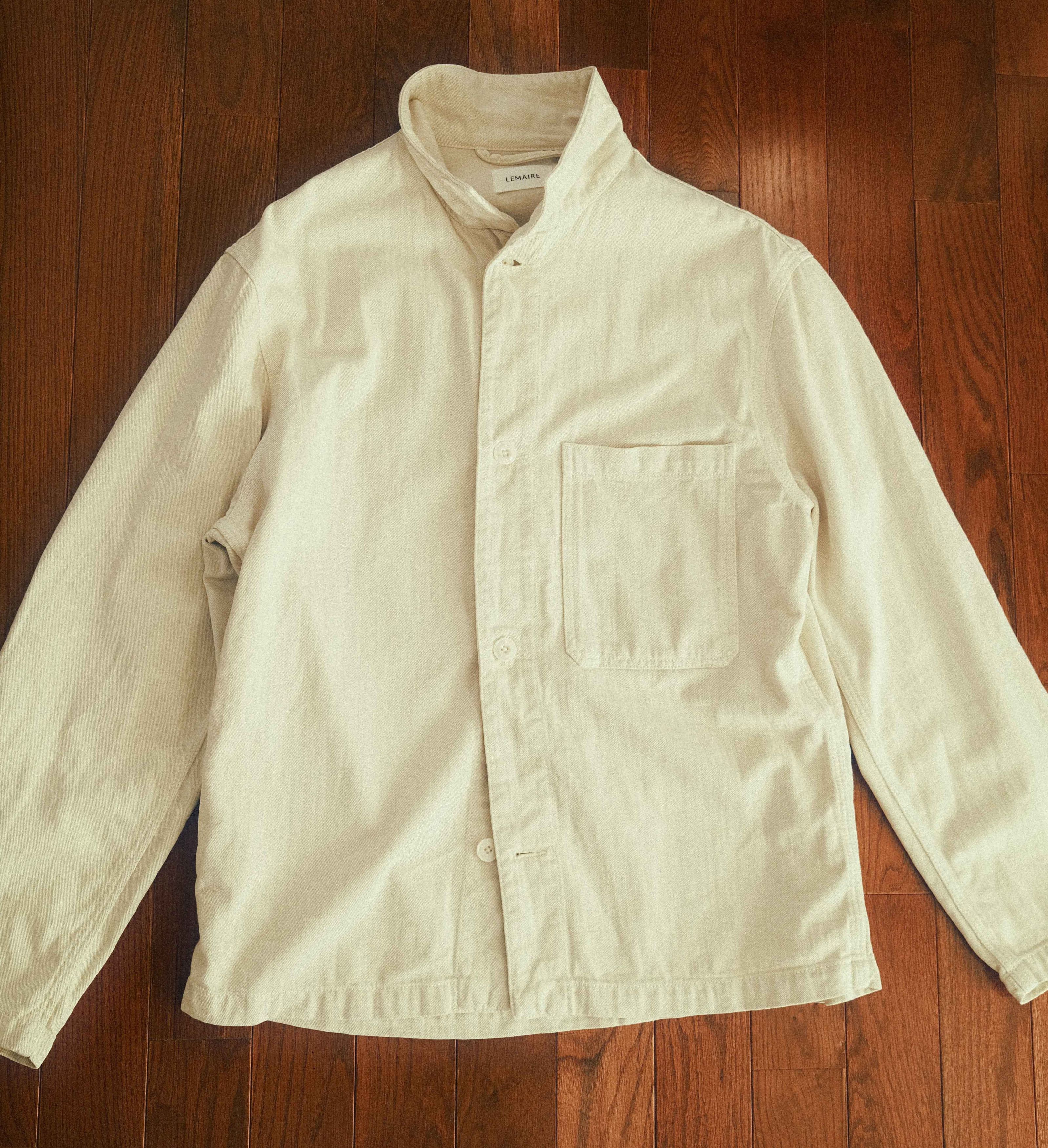 Lemaire Stand collar overshirt - Misty Ivory | Grailed
