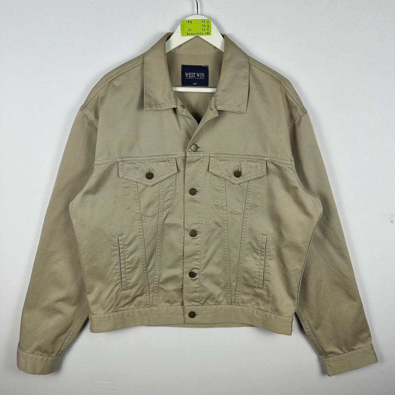 West Win Beige Trucker Jacket Japanese Brand Button-Down