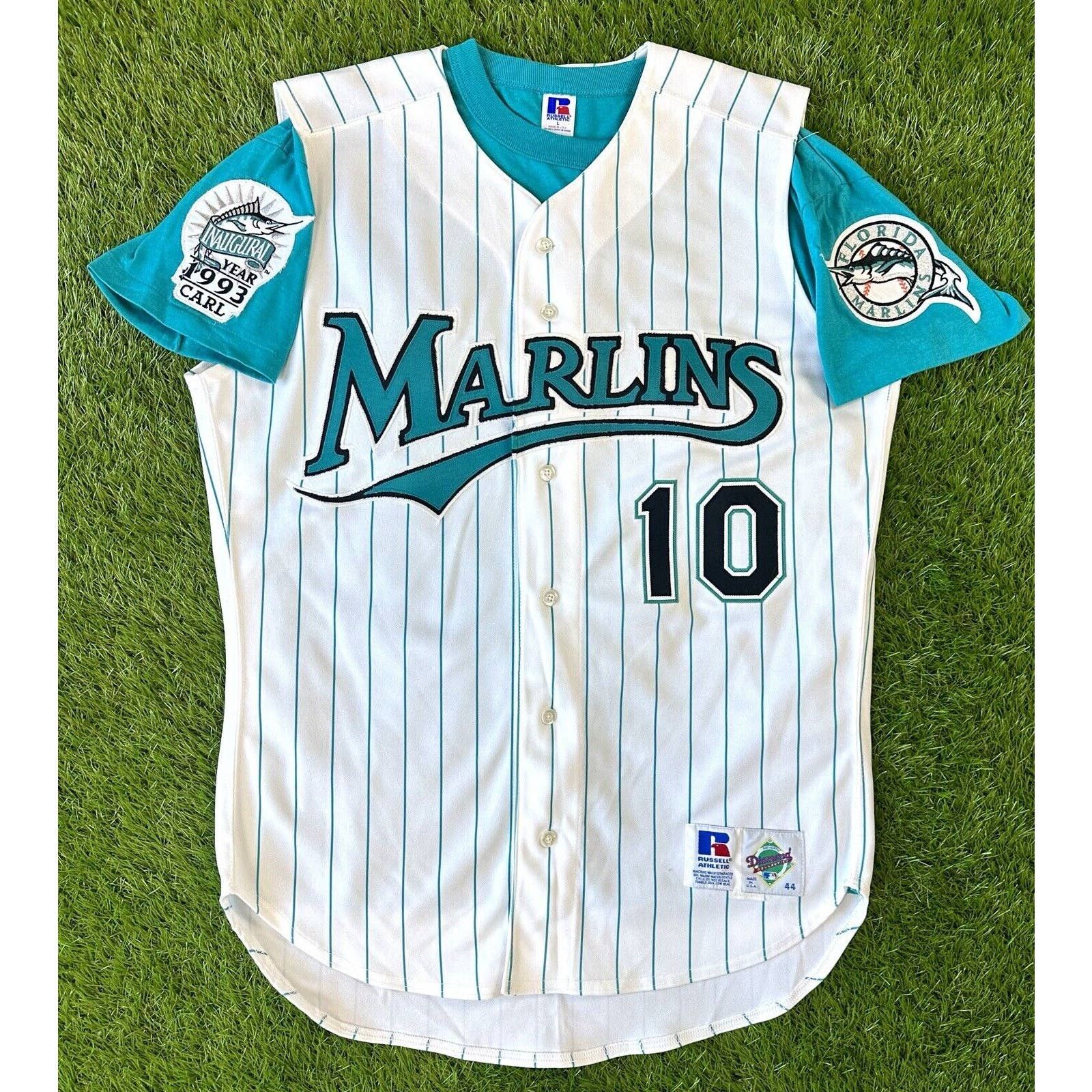 90's Garry Sheffield Florida Marlins Authentic Russell MLB Jersey Size 44 –  Rare VNTG