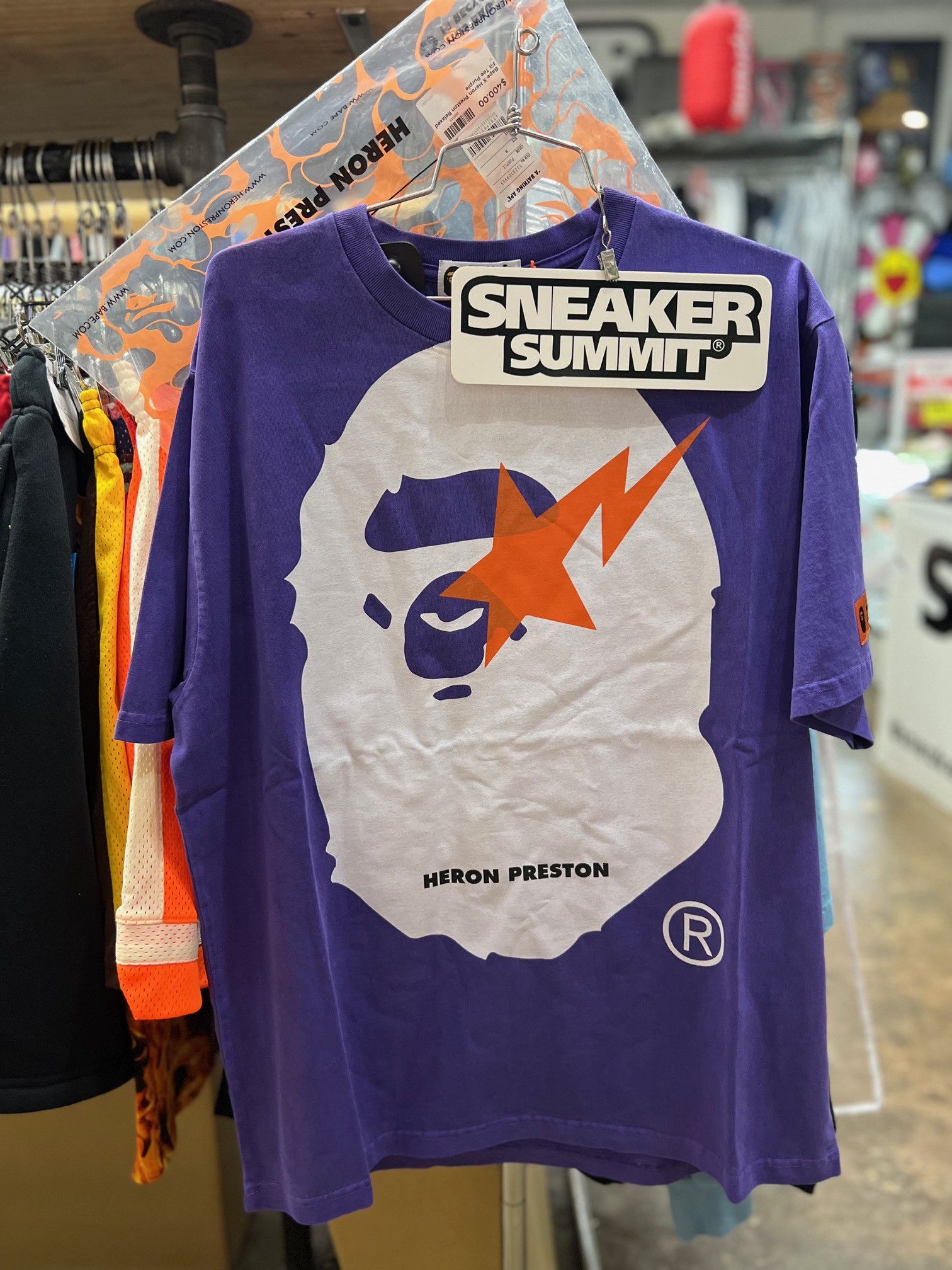 Bape × Heron Preston Bape X Heron Preston Relaxed Fit Tee Purple 