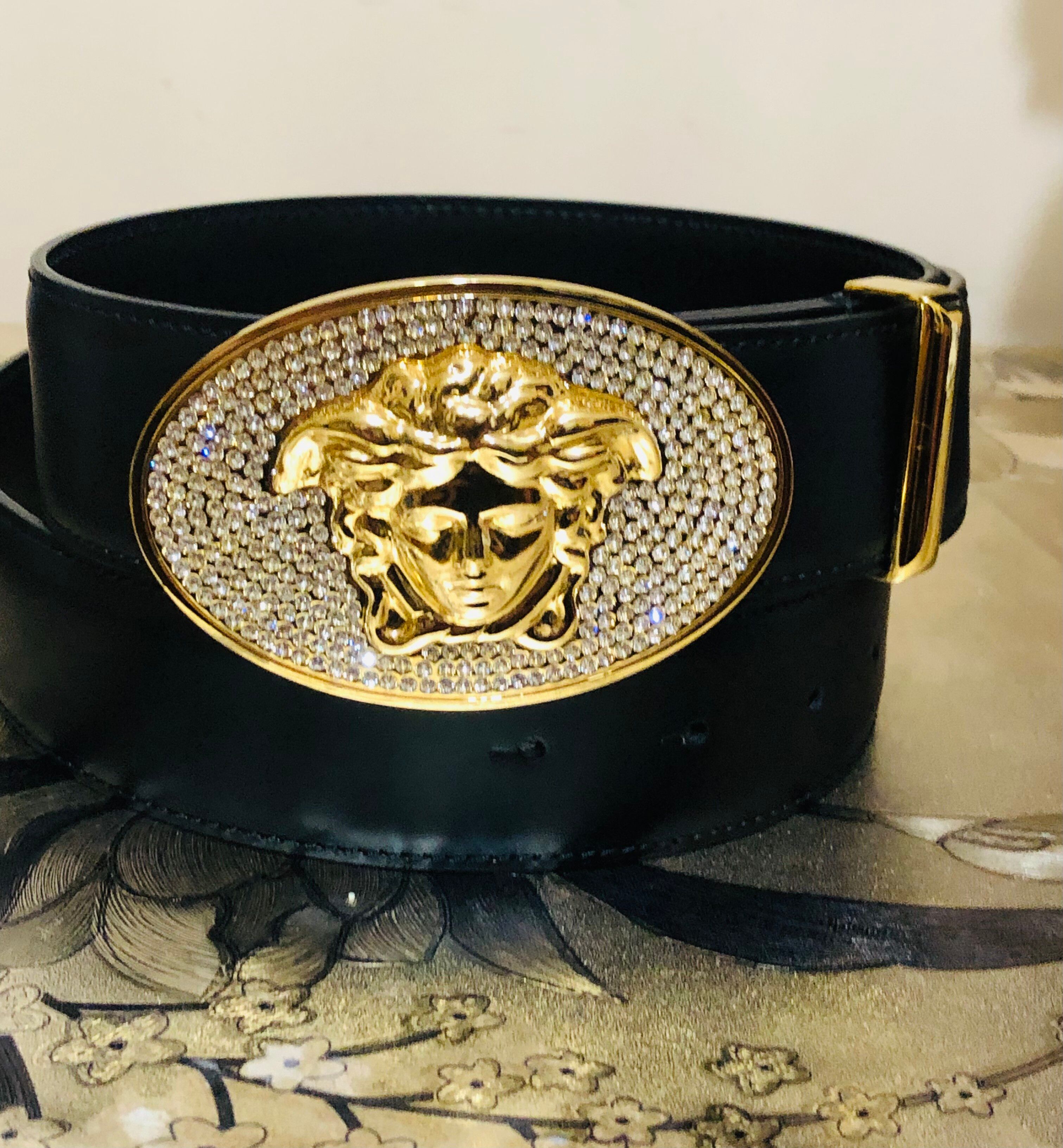 Versace Medusa Crystal-Embellished Belt Release
