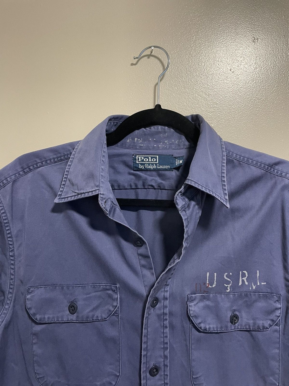 Polo Ralph Lauren × Ralph Lauren Early 2000s Ralph Lauren Utility Blue Button Shirt Sz Large Size US M / EU 48-50 / 2 - 2 Thumbnail