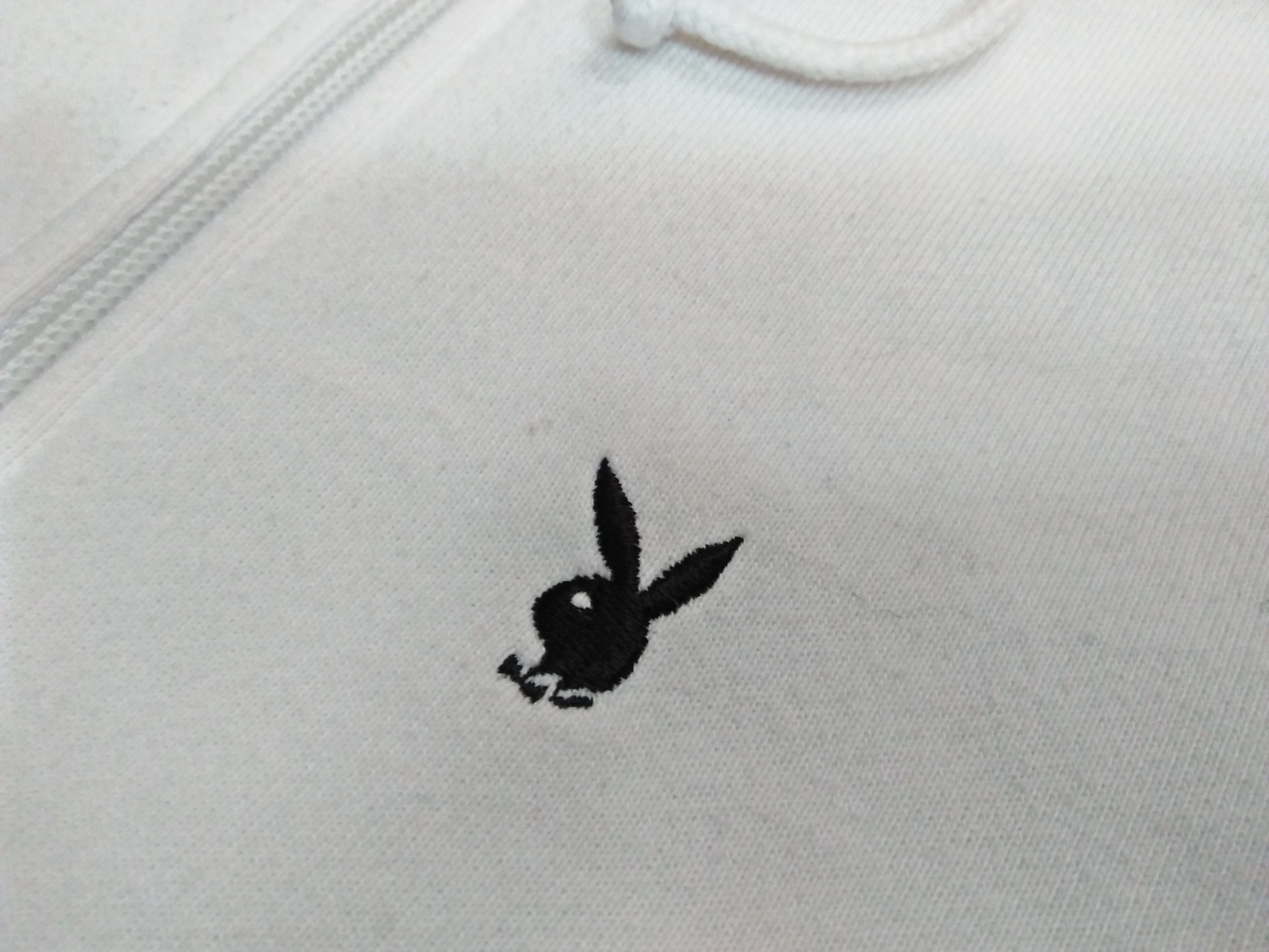 Playboy PLAYBOY White Zipper Hoodie Small Fleece Jacket. Size M / US 6-8 / IT 42-44 - 8 Thumbnail