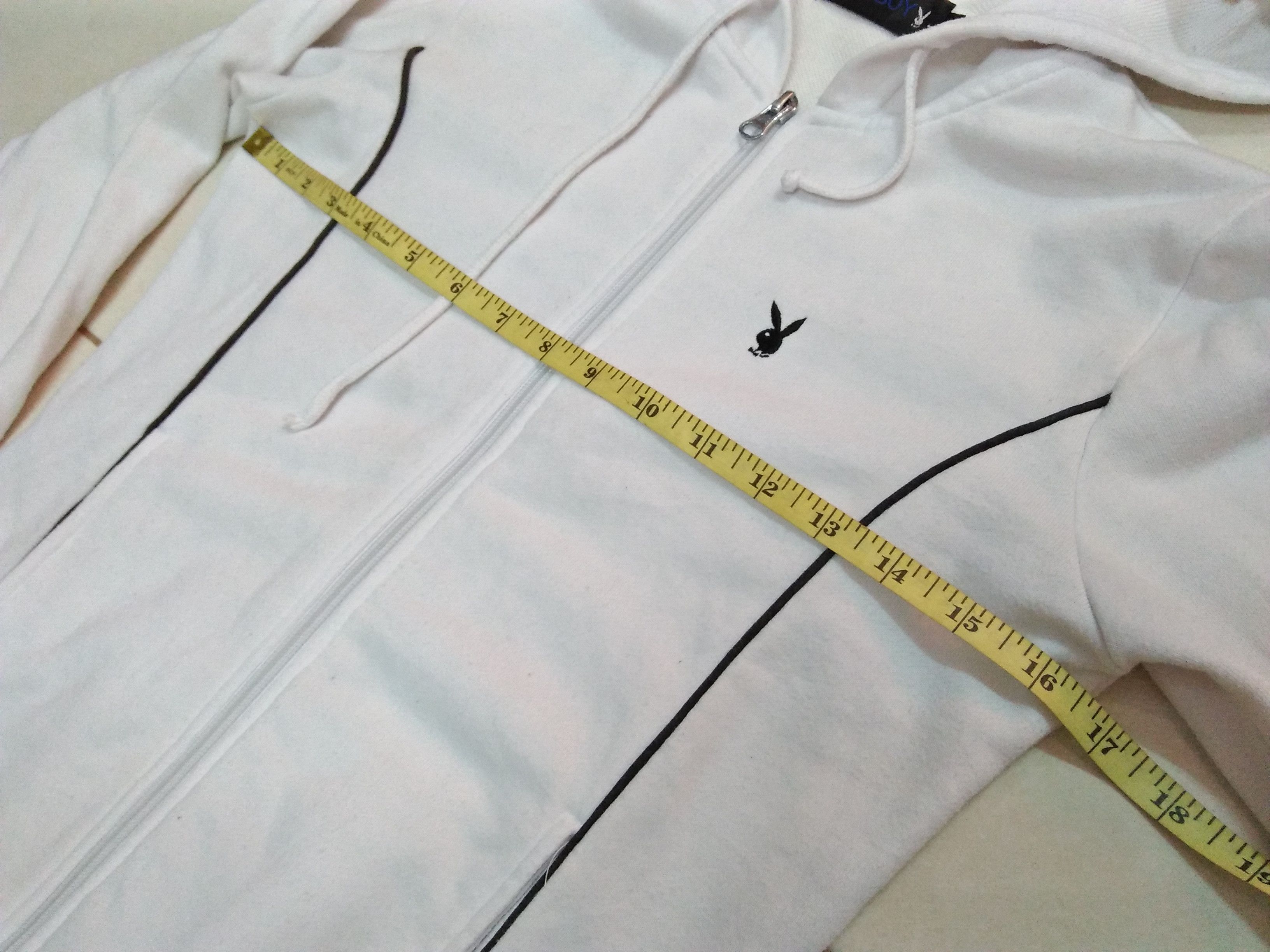 Playboy PLAYBOY White Zipper Hoodie Small Fleece Jacket. Size M / US 6-8 / IT 42-44 - 13 Thumbnail