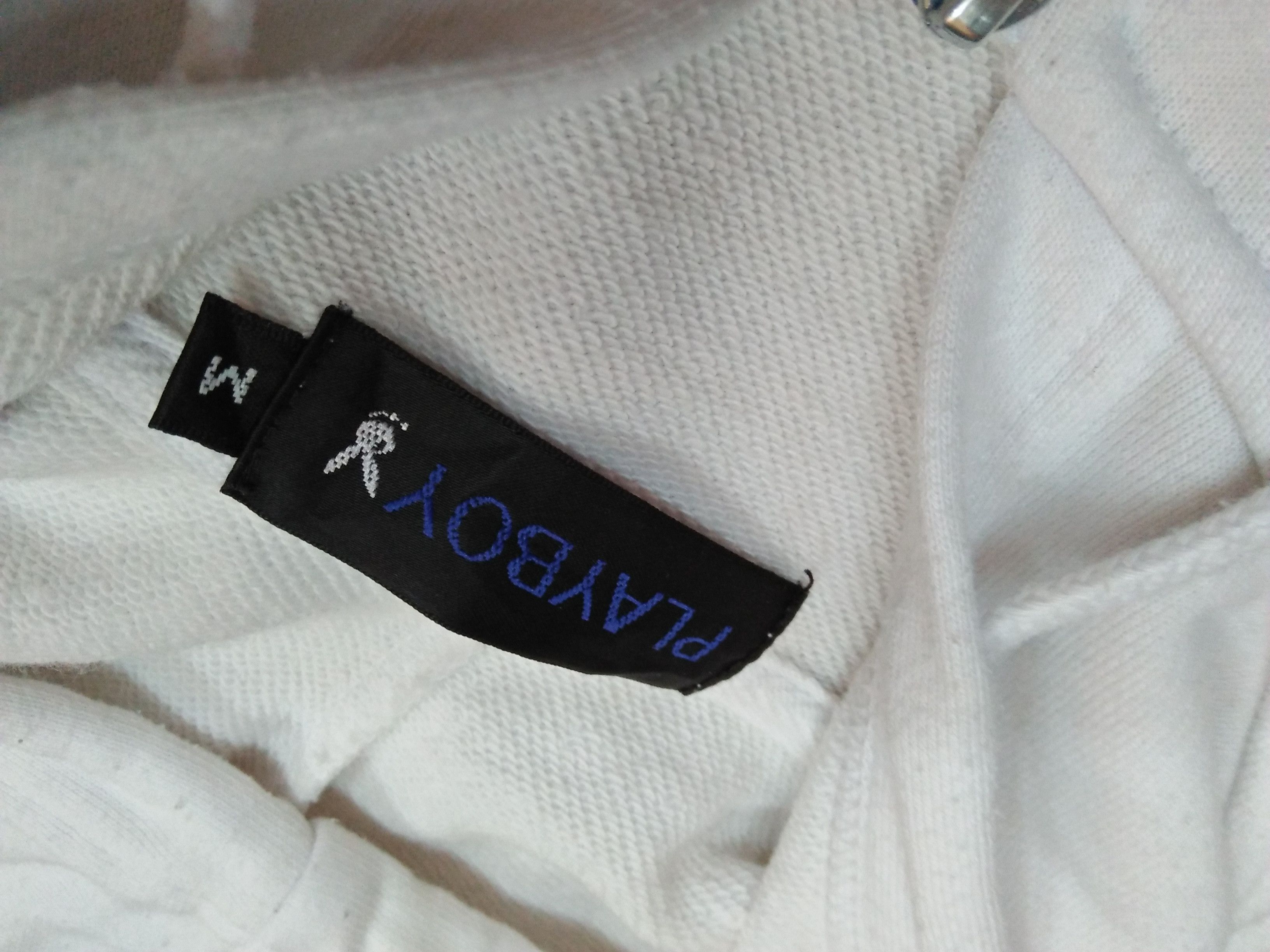 Playboy PLAYBOY White Zipper Hoodie Small Fleece Jacket. Size M / US 6-8 / IT 42-44 - 10 Thumbnail