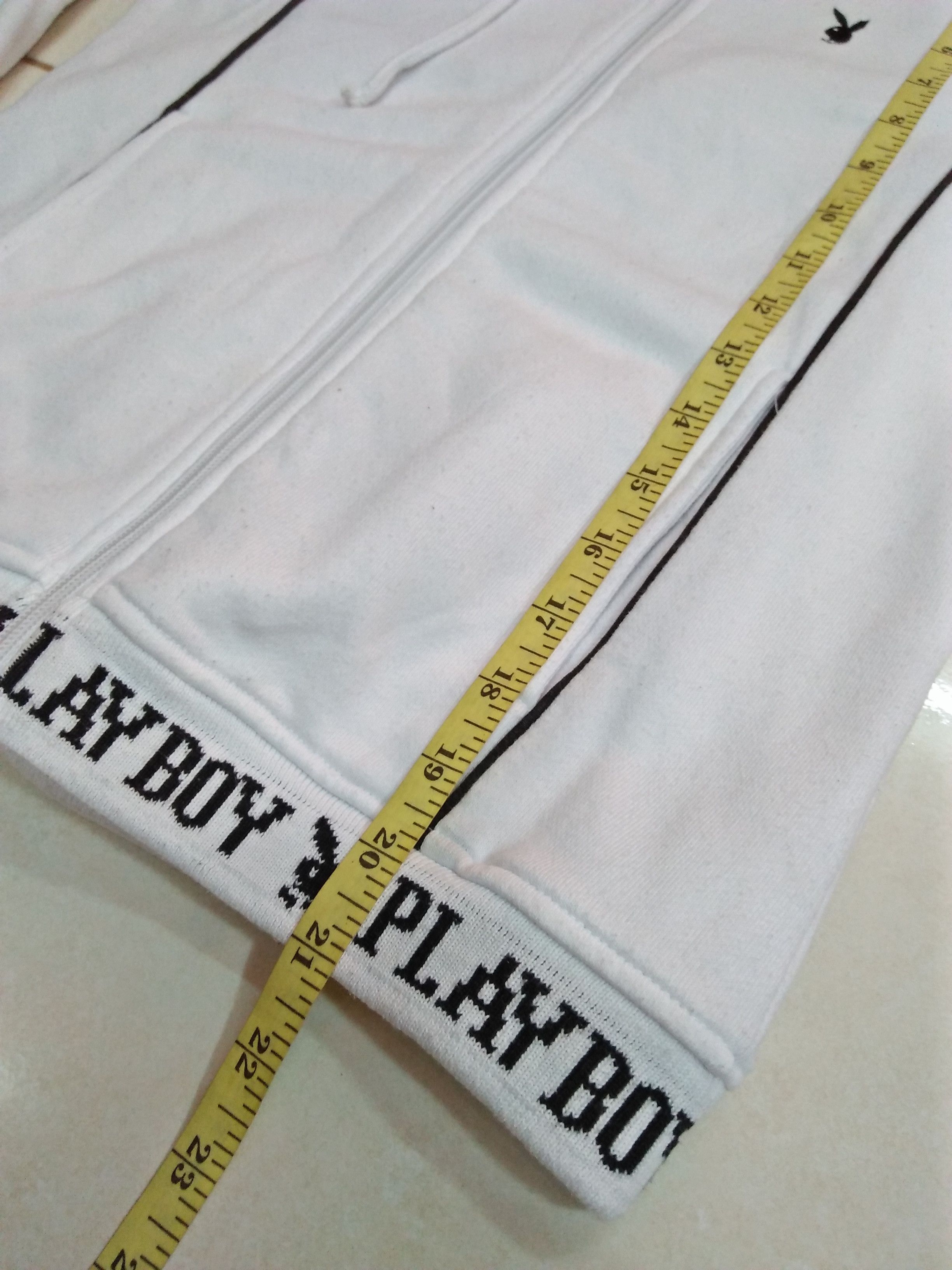 Playboy PLAYBOY White Zipper Hoodie Small Fleece Jacket. Size M / US 6-8 / IT 42-44 - 14 Thumbnail