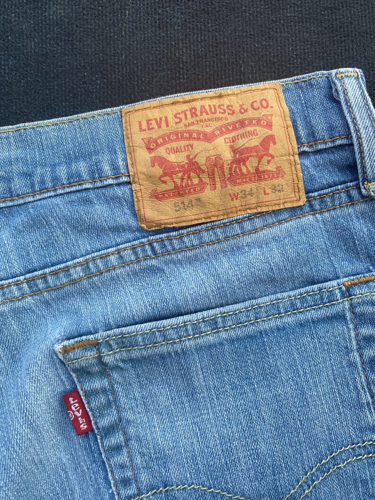 Jean × Levi's × Vintage VINTAGE LEVIS 514 JEANS BLUE WASH -J406 Size US 36 / EU 52 - 10 Thumbnail
