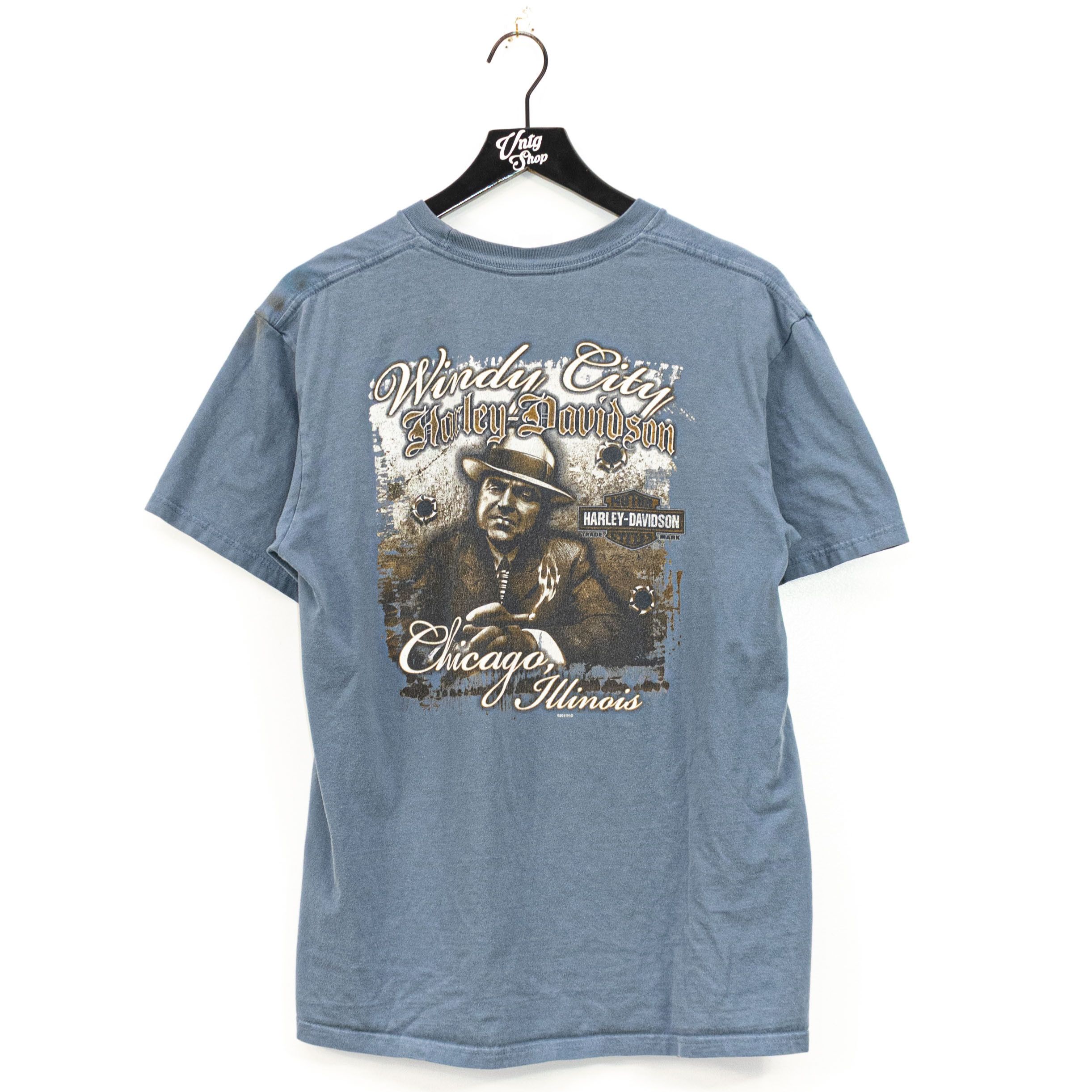 T-Shirt Vintage HARLEY DAVIDSON HOLLYWOOD CA - Motard, Taille L Homme, Très Bon État
