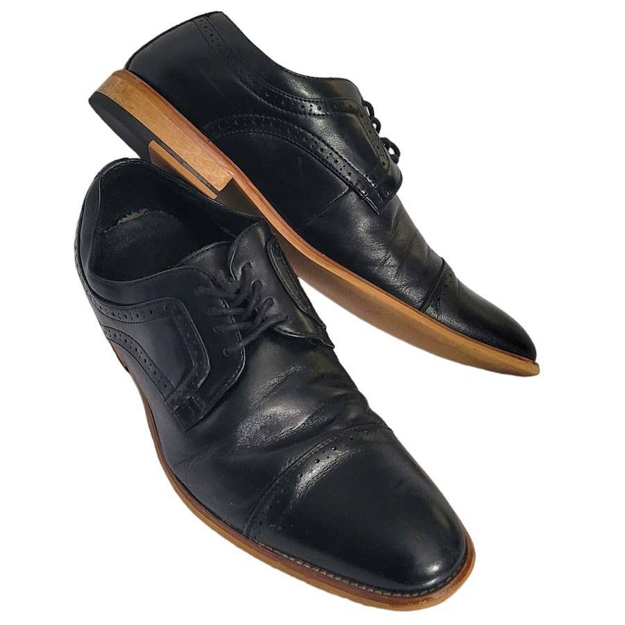 Mens Stacy Baldwin Lace Oxford Wingtip Black