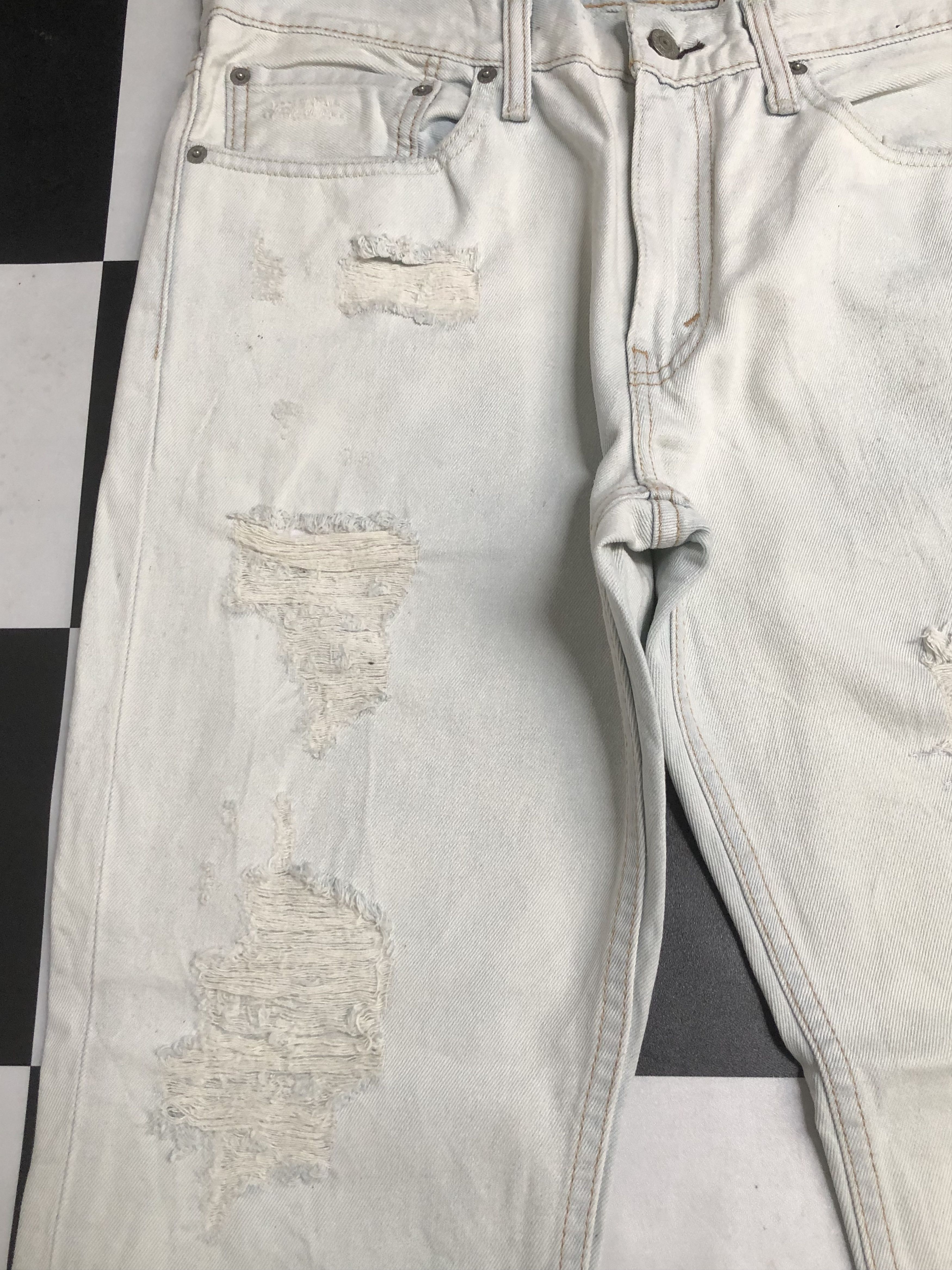 Levi's Vintage Levis 511 Distressed Denim White Jeans L524 Size US 34 / EU 50 - 3 Thumbnail
