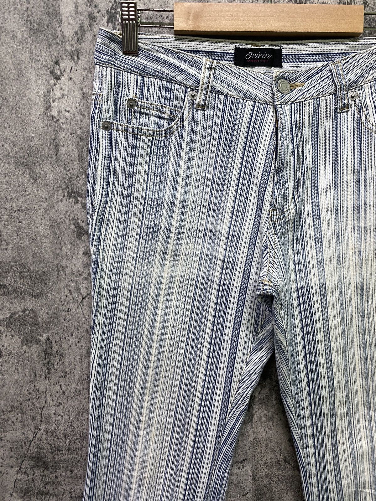 Japanese Brand Japan Made ORIRIN Striped Flared Bootcut Pants Size US 28 / EU 44 - 4 Thumbnail