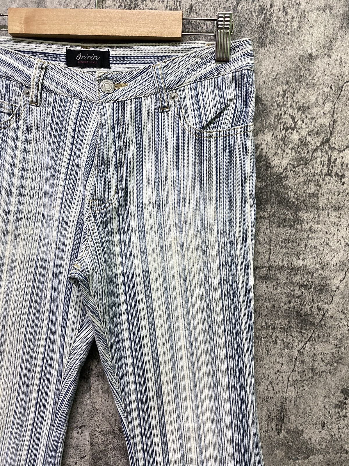 Japanese Brand Japan Made ORIRIN Striped Flared Bootcut Pants Size US 28 / EU 44 - 5 Thumbnail
