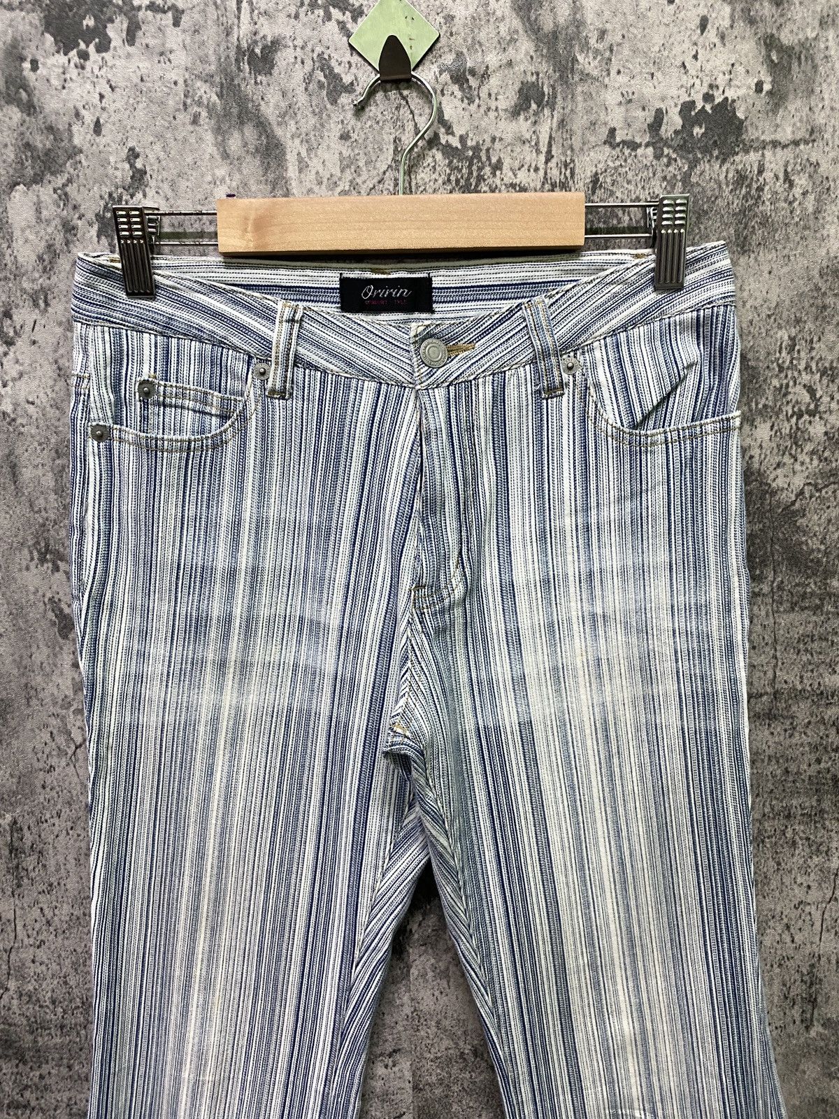 Japanese Brand Japan Made ORIRIN Striped Flared Bootcut Pants Size US 28 / EU 44 - 3 Thumbnail
