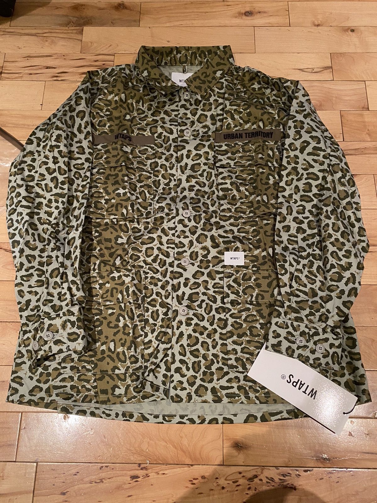 Wtaps Jungle 01 L/S Button up Shirt Leopard Camo Olive Drab | Grailed