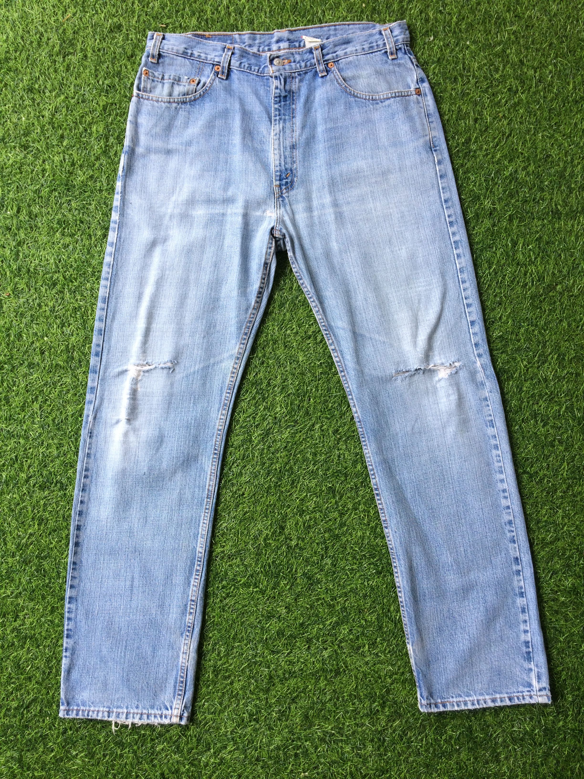 Levi's Vintage Distressed Levis 505 Ripped Jeans #B-348 Size US 35 - 1 Thumbnail