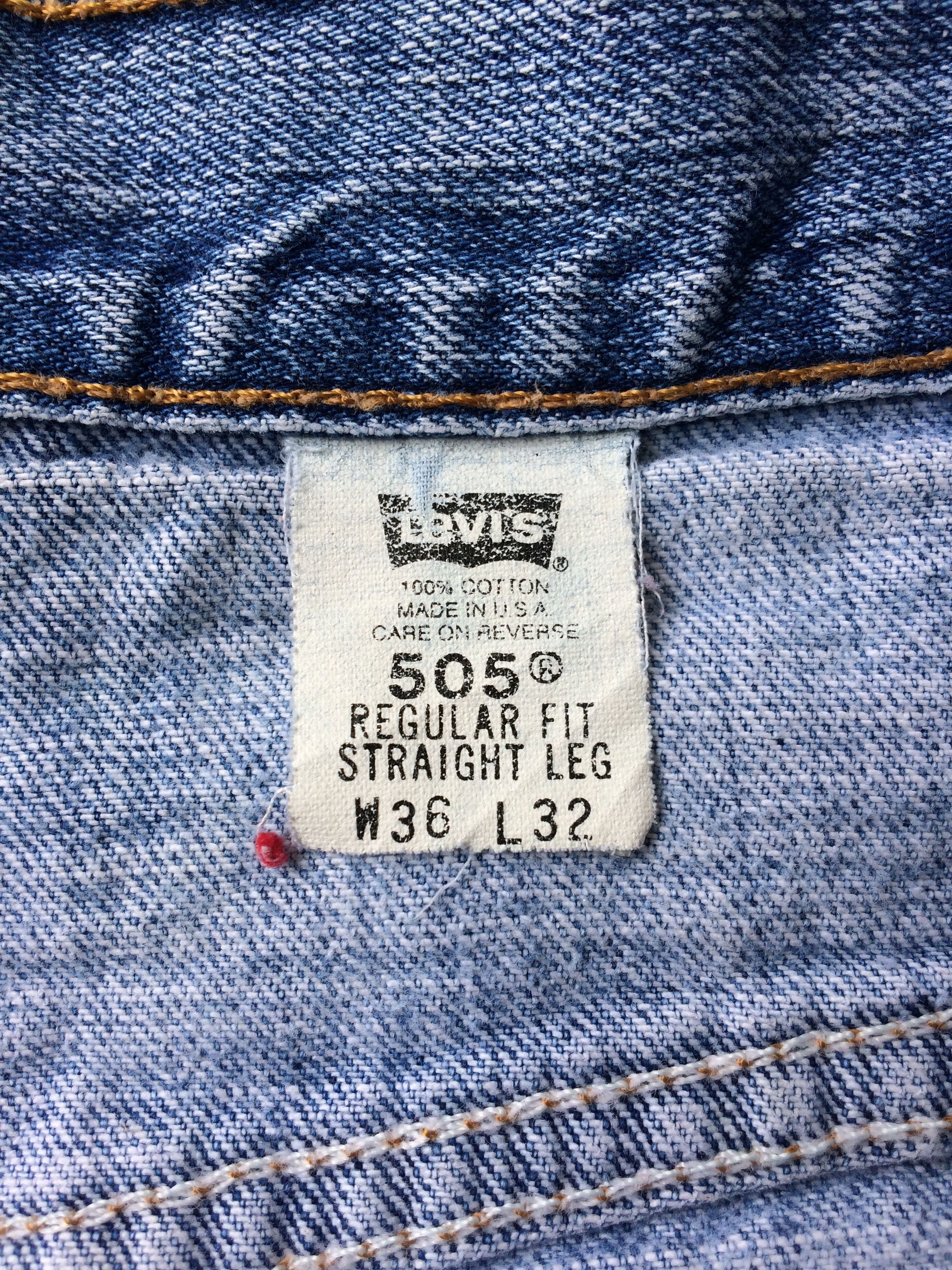 Levi's Vintage Distressed Levis 505 Ripped Jeans #B-348 Size US 35 - 13 Thumbnail
