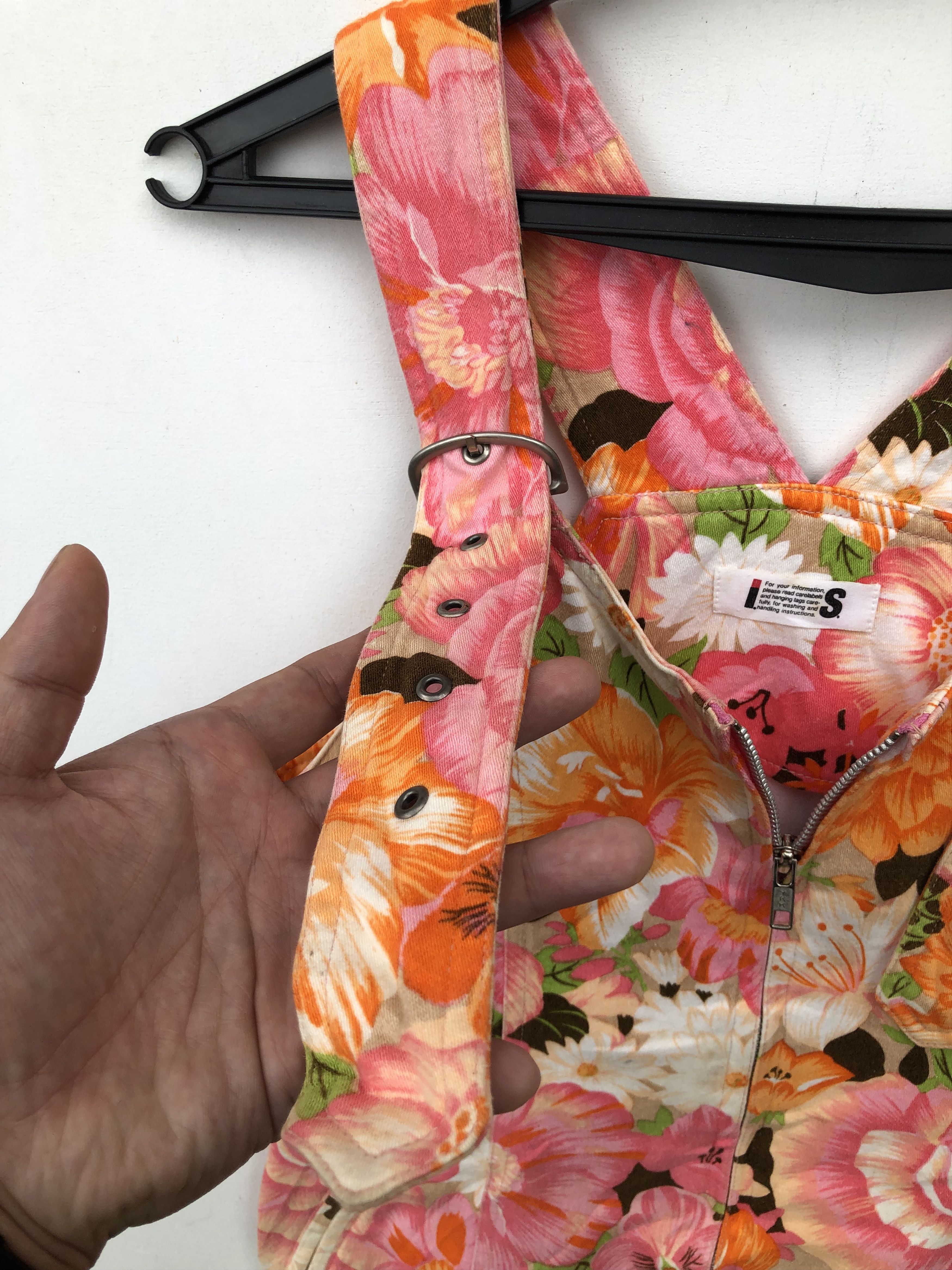 Issey Miyake RARE🔥VTG 90’S MIYAKE I.S. FLORA COTTON DENIM FULLPRINT DRES Size XXS / US 00 / IT 34 - 5 Thumbnail