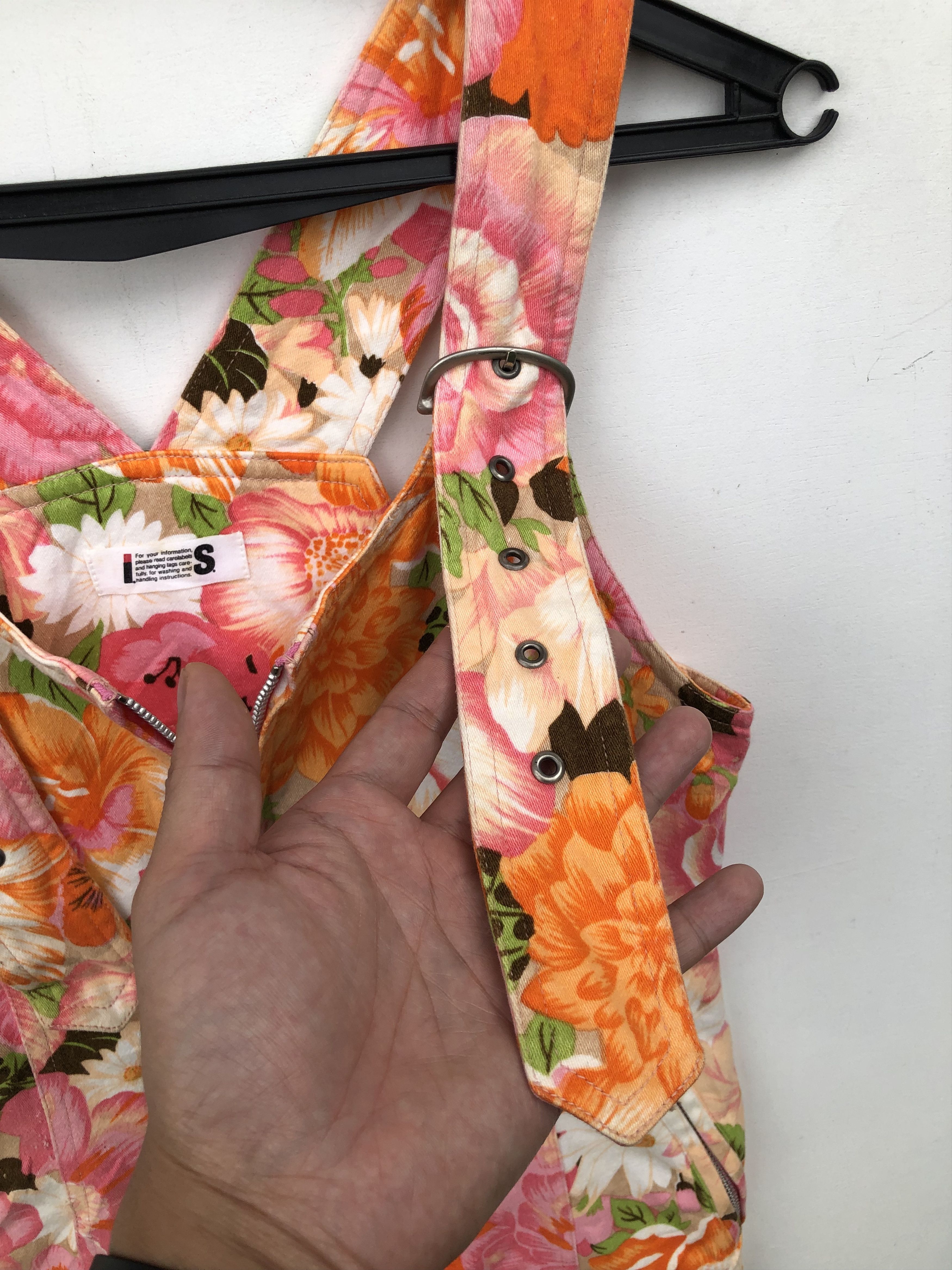 Issey Miyake RARE🔥VTG 90’S MIYAKE I.S. FLORA COTTON DENIM FULLPRINT DRES Size XXS / US 00 / IT 34 - 4 Thumbnail