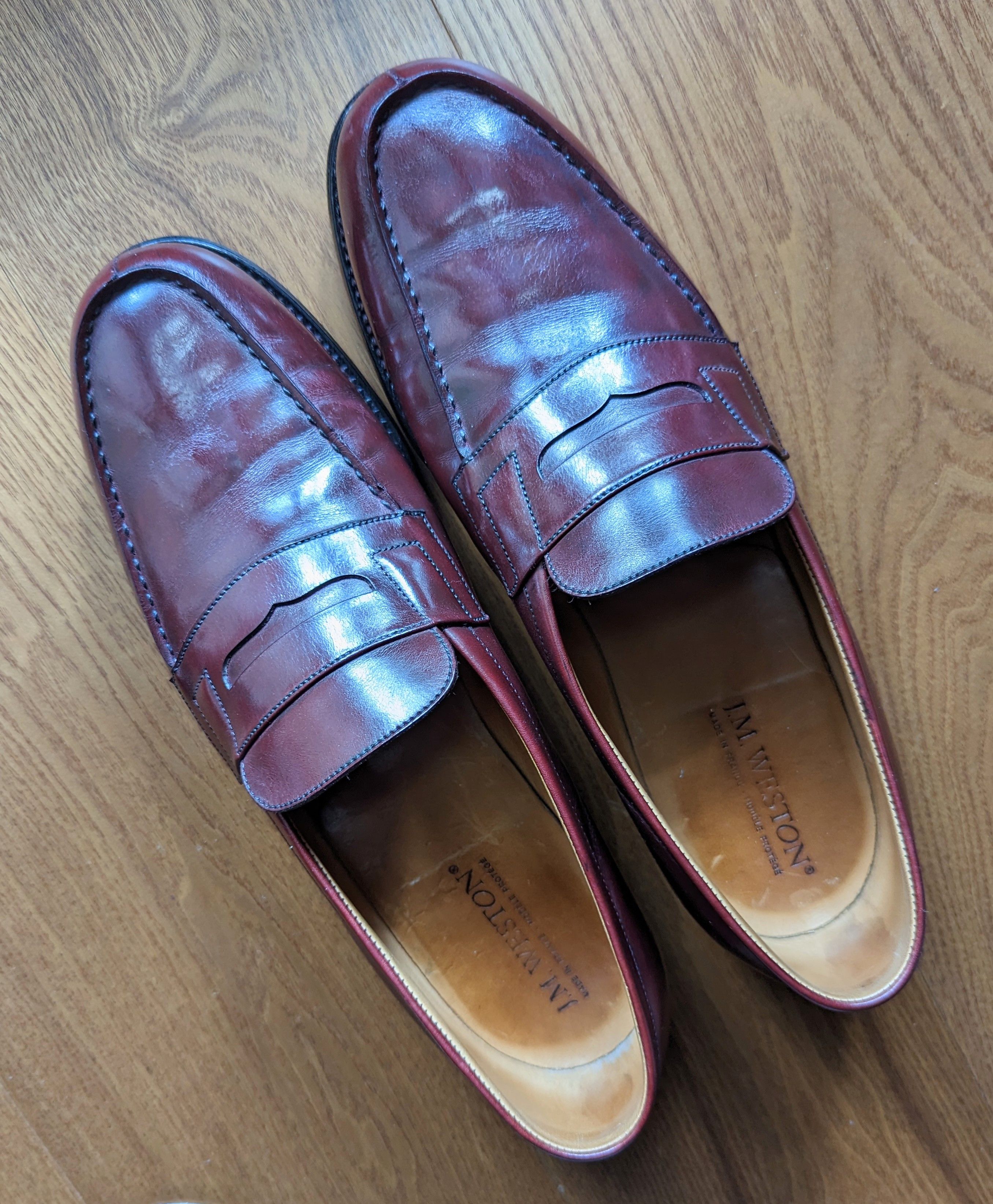 NIB JM Weston 180 Blue & White Penny Loafers Size 9.5US / 8.5UK Flats JM Weston Blue size 8.5 UK in Suede - 55800953 main image 2