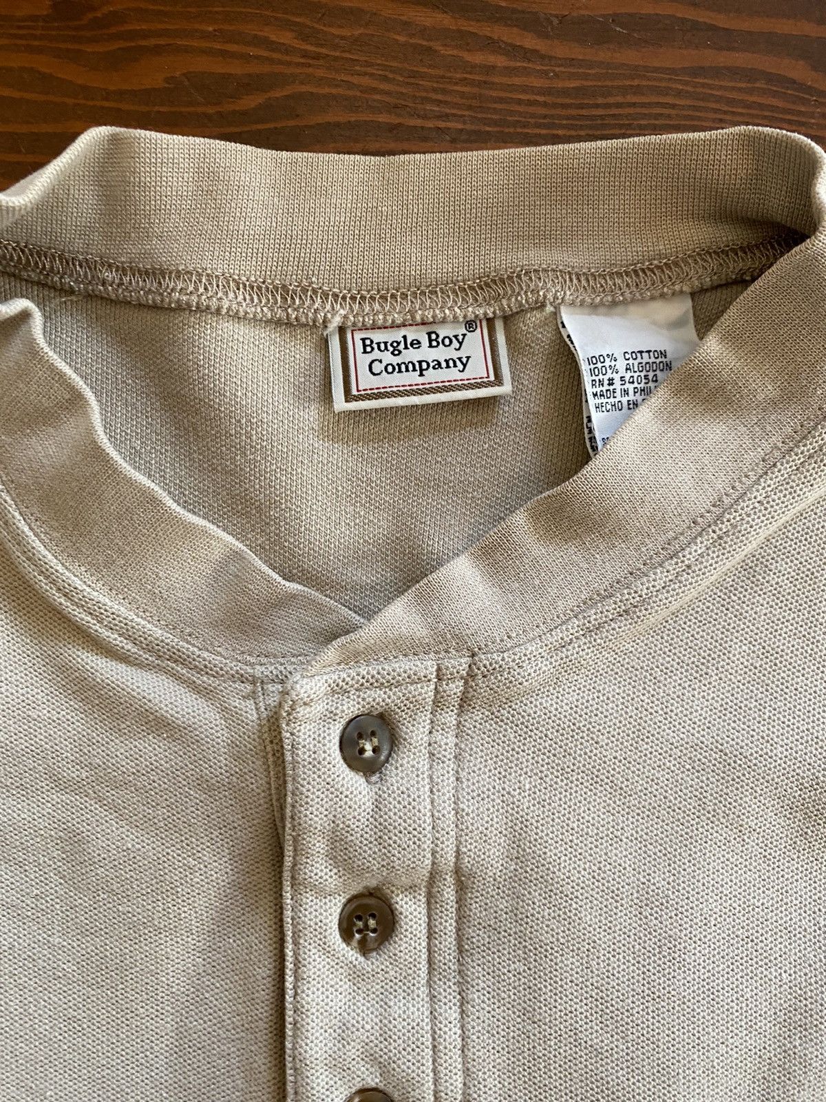 Bugle Boy × Vintage Vintage 90’s Bugle Boy Henley Style Long Sleeve Thermal Tee Size US S / EU 44-46 / 1 - 4 Thumbnail