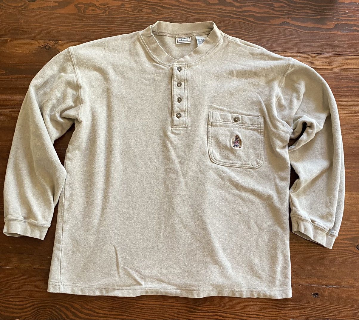Bugle Boy × Vintage Vintage 90’s Bugle Boy Henley Style Long Sleeve Thermal Tee Size US S / EU 44-46 / 1 - 1 Thumbnail