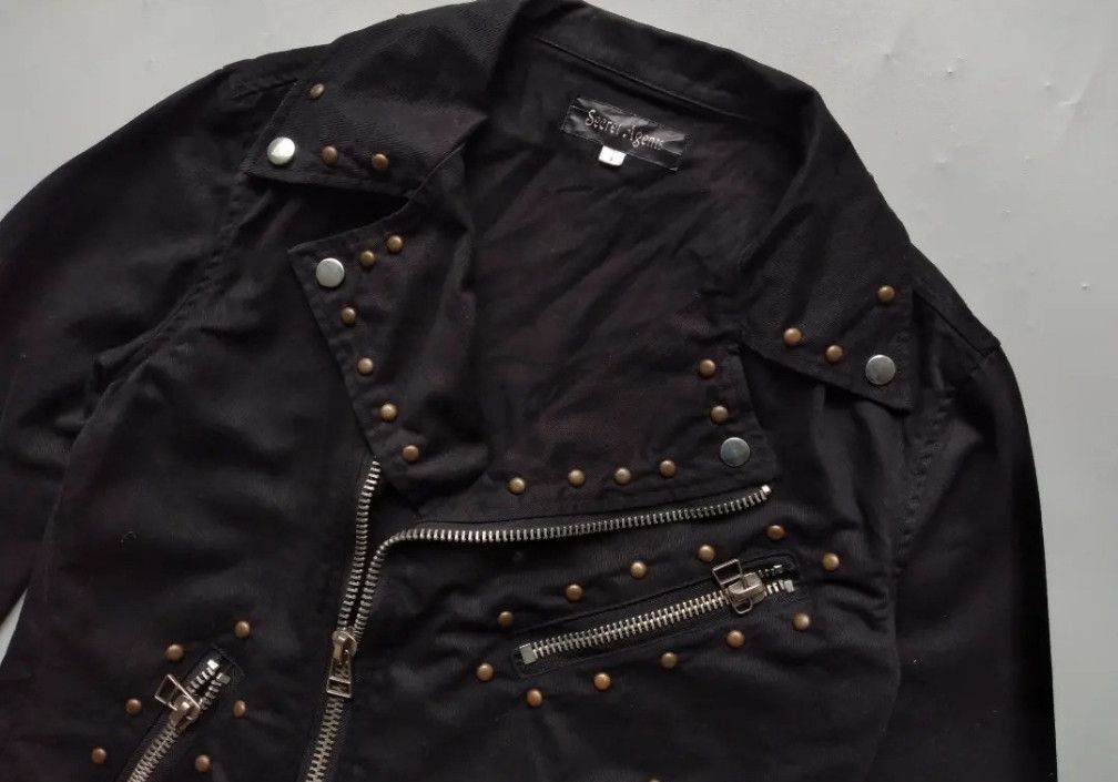 Ekam VINTAGE STREET AGENT ASYMMETRIC STUDDED BONDAGE PUNK GOTHIC Size S / US 4 / IT 40 - 3 Thumbnail