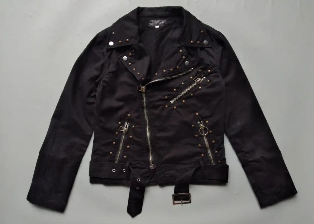 Ekam VINTAGE STREET AGENT ASYMMETRIC STUDDED BONDAGE PUNK GOTHIC Size S / US 4 / IT 40 - 1 Thumbnail